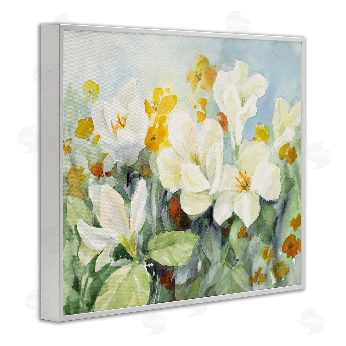 Early Spring Meadow White Frame Print Wall Art, Home Decor by Lanie Loreth