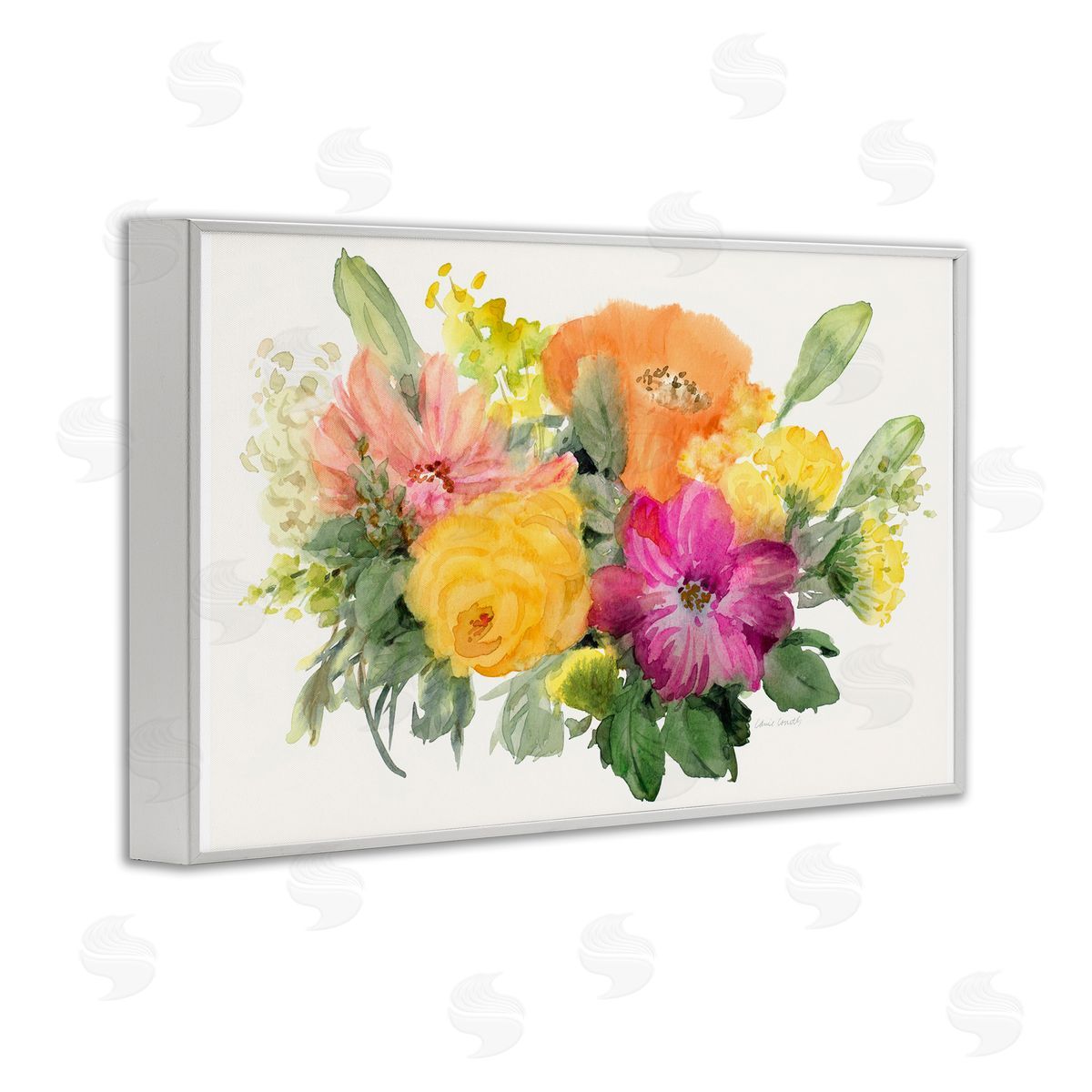 Bold Bouquet Beauty White Frame Print Wall Art, Home Decor by Lanie Loreth