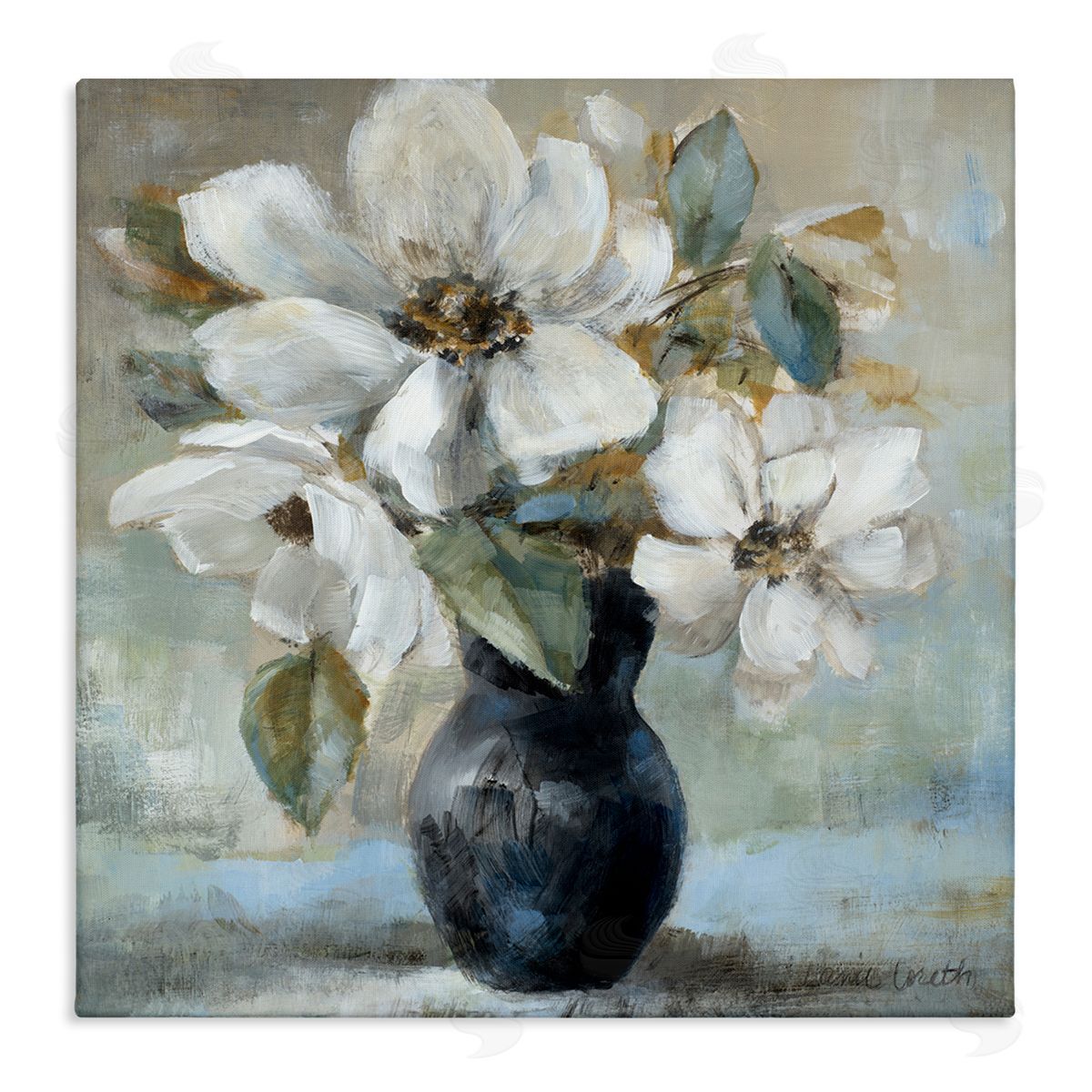 Lanie Loreth Flowers in Black Vase Canvas Wall Art Print