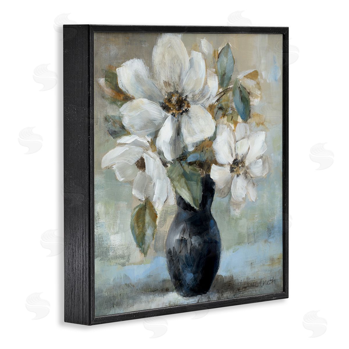 Lanie Loreth Flowers in Black Vase Black Framed Giclee Wall Art Print