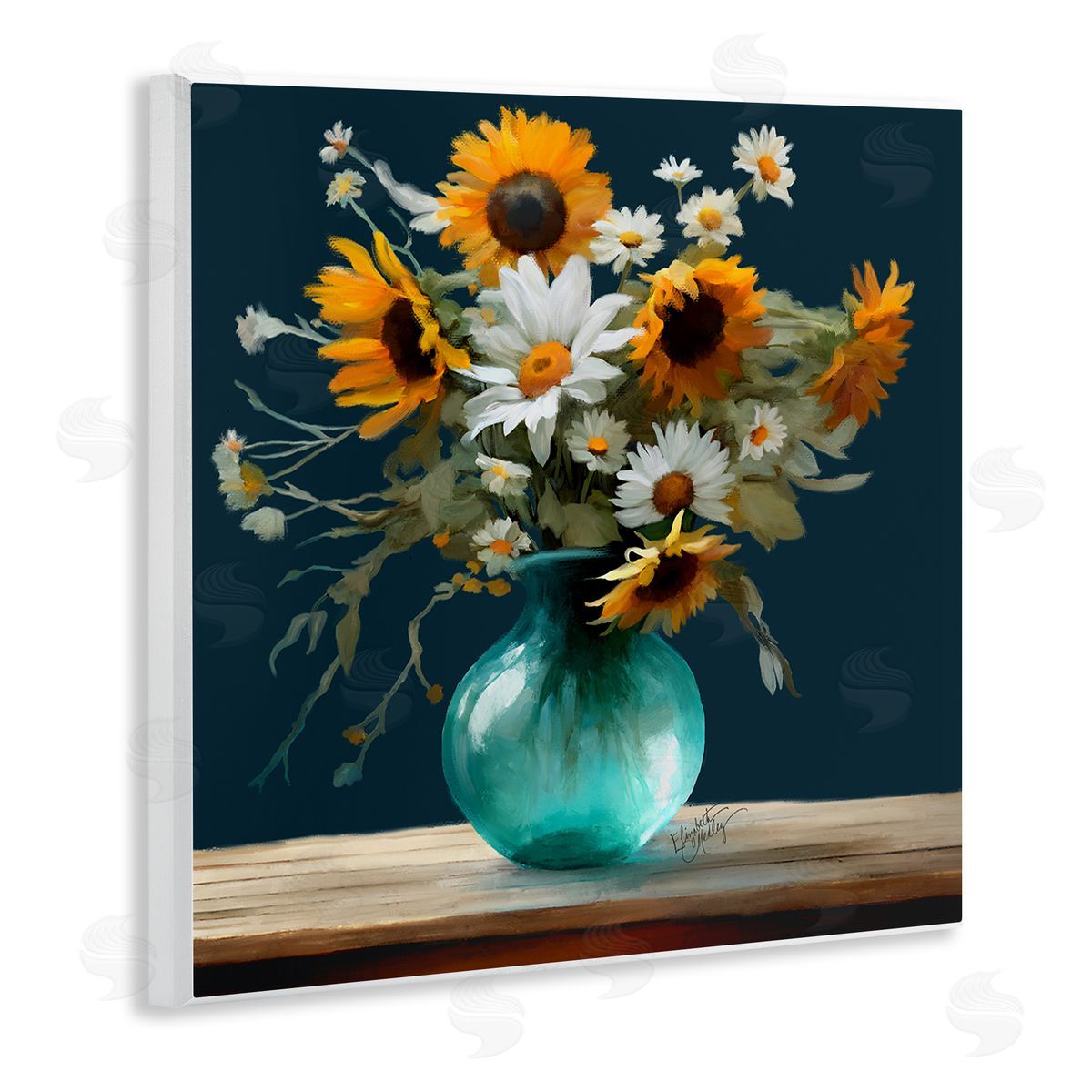 Summer Sunflower Bouquet Wood Plaque Wall Art, Home Decor by Elizabeth Medley