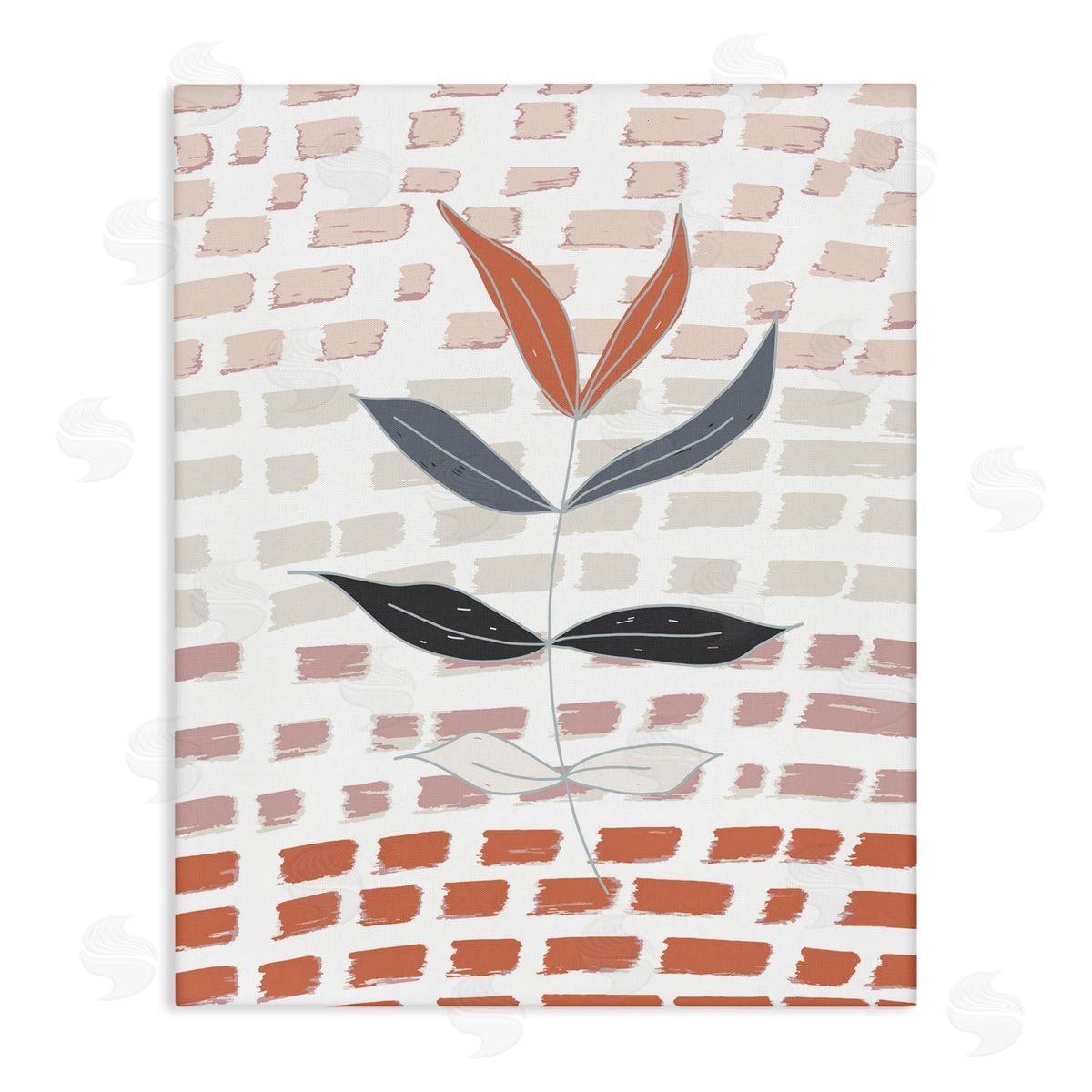 Tara Moss Abstract Leaf on Pattern Canvas Wall Art Print