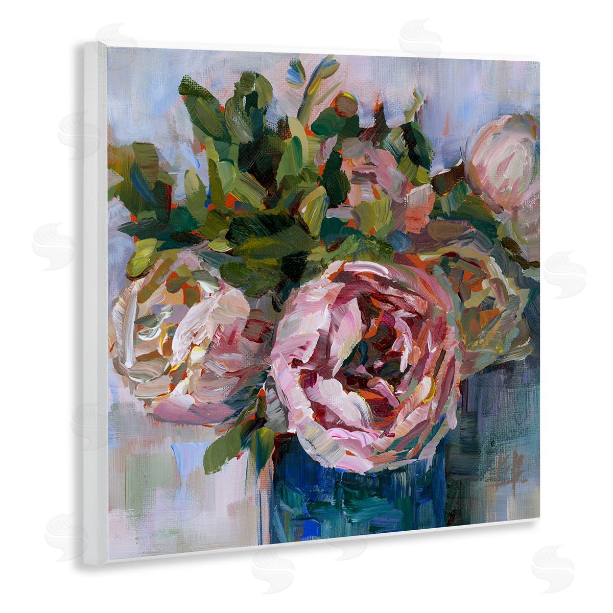 Full Ranunculus Bouquet Wood Plaque Wall Art, Home Decor by Borcherding