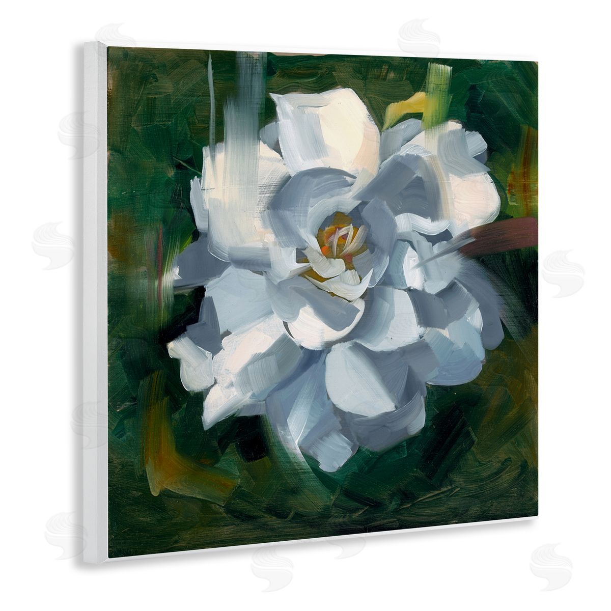 Paint Streaked Flower Wood Plaque Wall Art, Home Decor by Liz Jardine