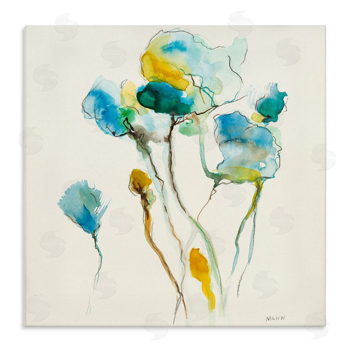 Patti Mann Abstract Watercolor Blooms Canvas Wall Art Print
