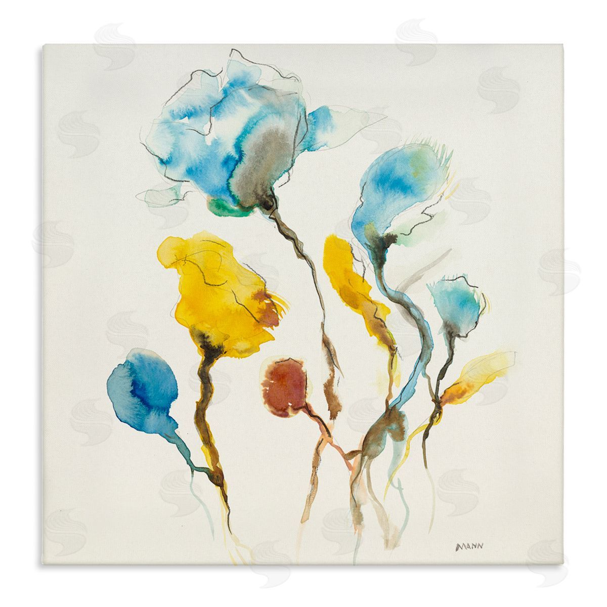 Patti Mann Modern Watercolor Blooms Canvas Wall Art Print