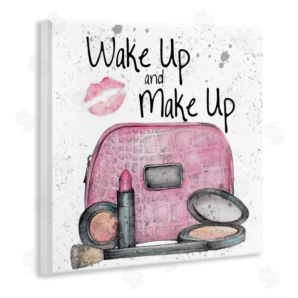 Wake Up Makeup Phrase Wood Plaque Wall Art, Home Decor by Levison Design