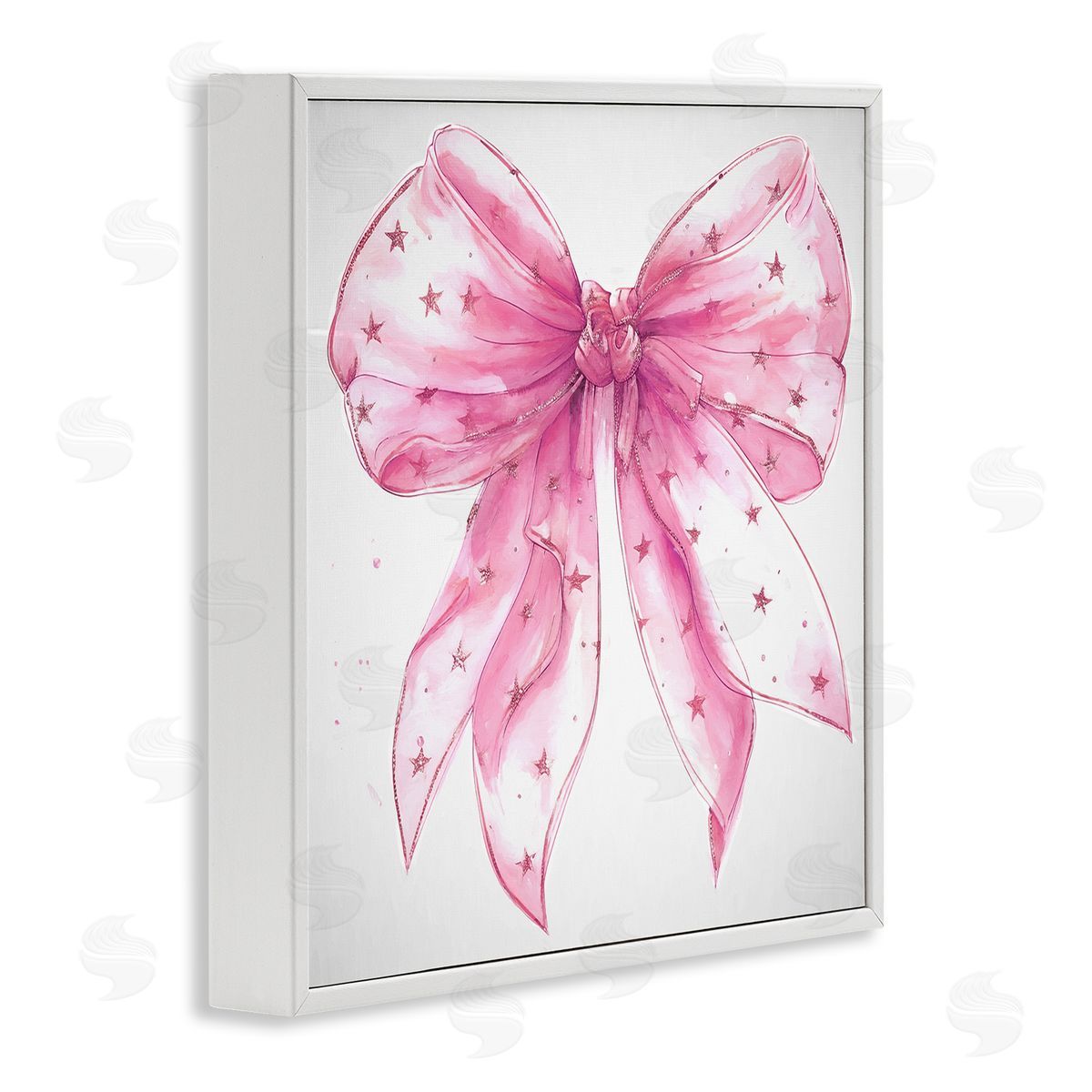 Ramona Murdock Fabulous Pink Bow White Framed Giclee Wall Art Print