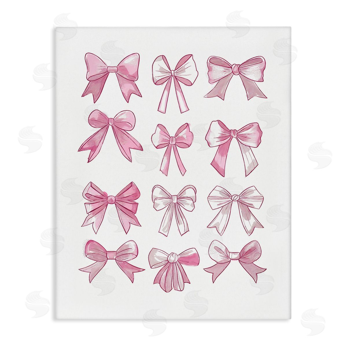 Fabulous Bows Pattern Canvas Wall Art, Home Decor by Ramona Murdock