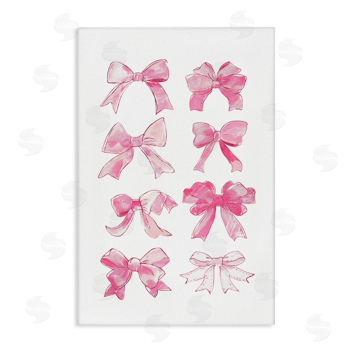 Rows Of Pink Bows Canvas Wall Art, Home Decor by Ramona Murdock