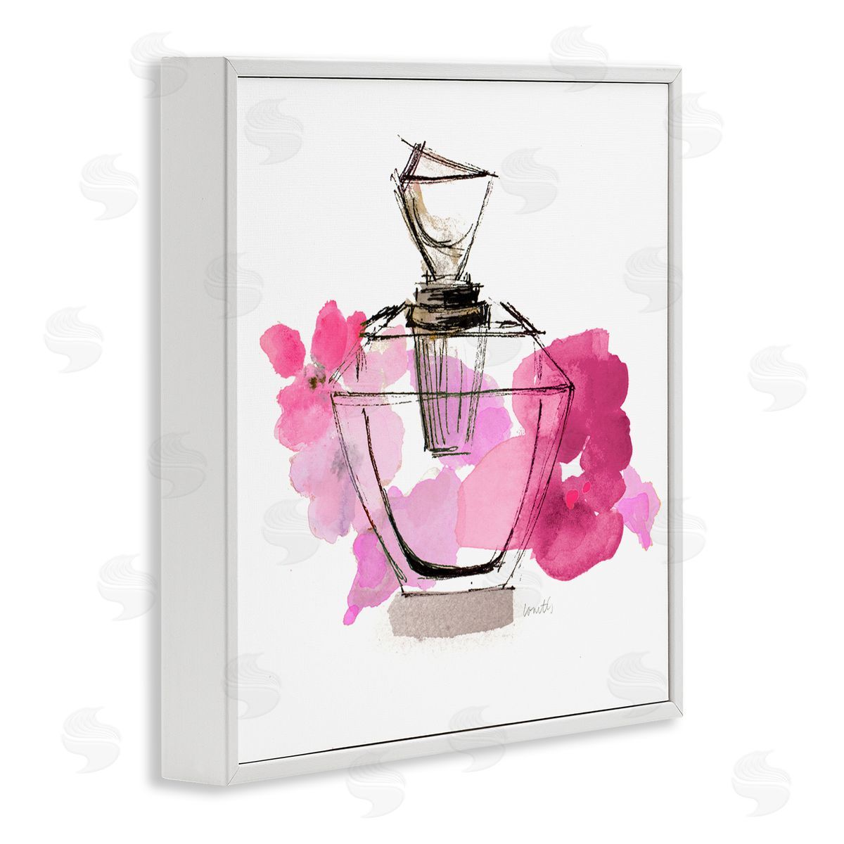 Lanie Loreth Sketched Doodle Perfume White Framed Giclee Wall Art Print