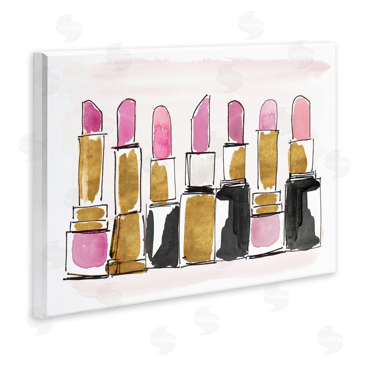 Lanie Loreth Glam Lipstick Doodle Wooden Wall Plaque Art Print