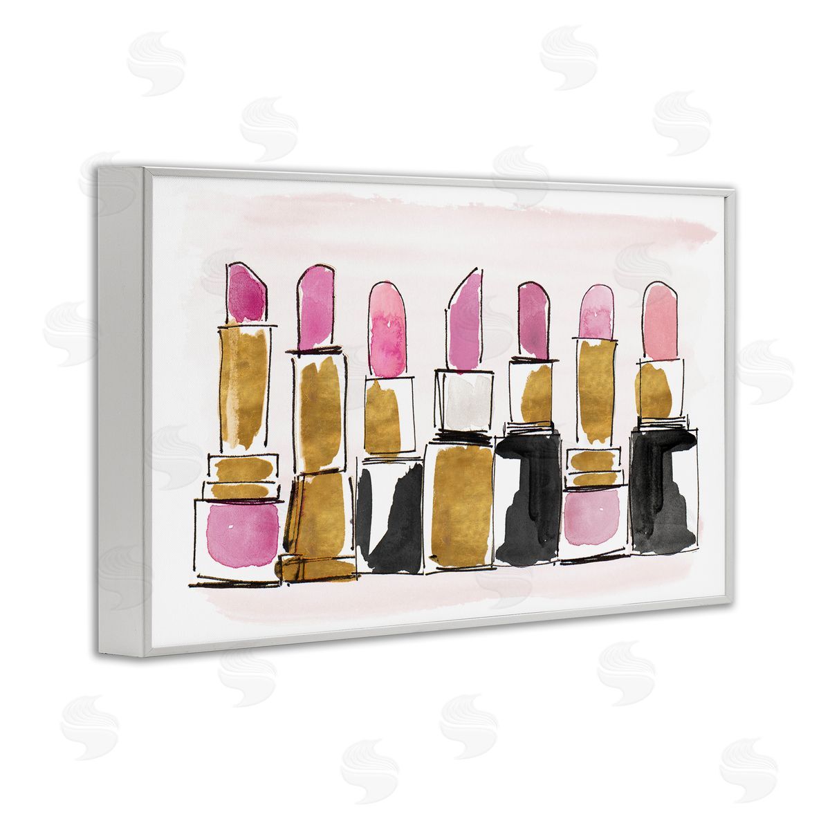 Lanie Loreth Glam Lipstick Doodle White Framed Giclee Wall Art Print