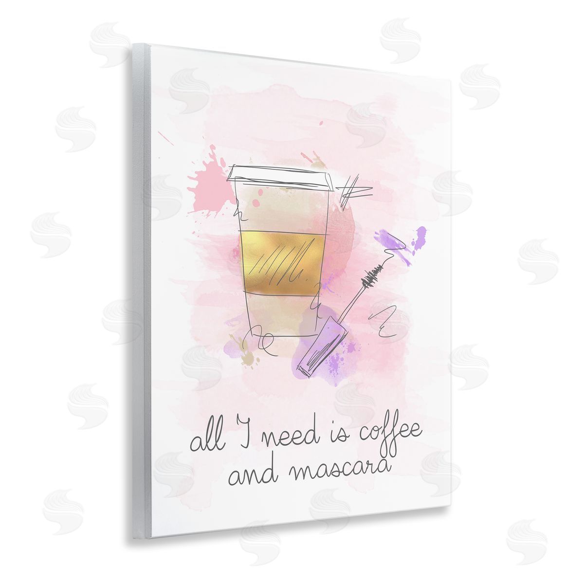 Need Coffee and Mascara Wood Plaque Wall Art, Home Decor by Anna Quach