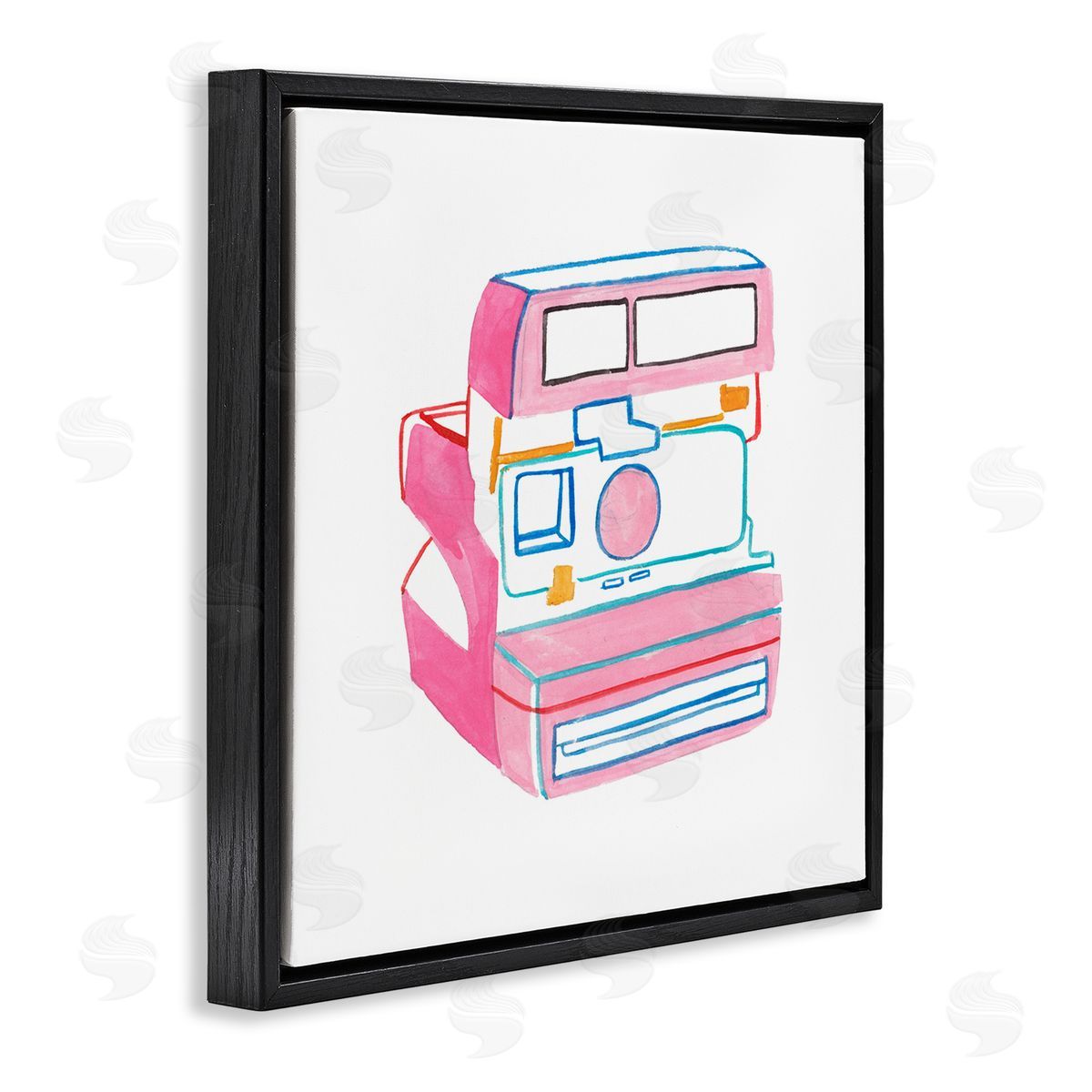 Retro Film Camera Black Floating Frame Canvas Wall Art, Home Decor by Melissa Wang
