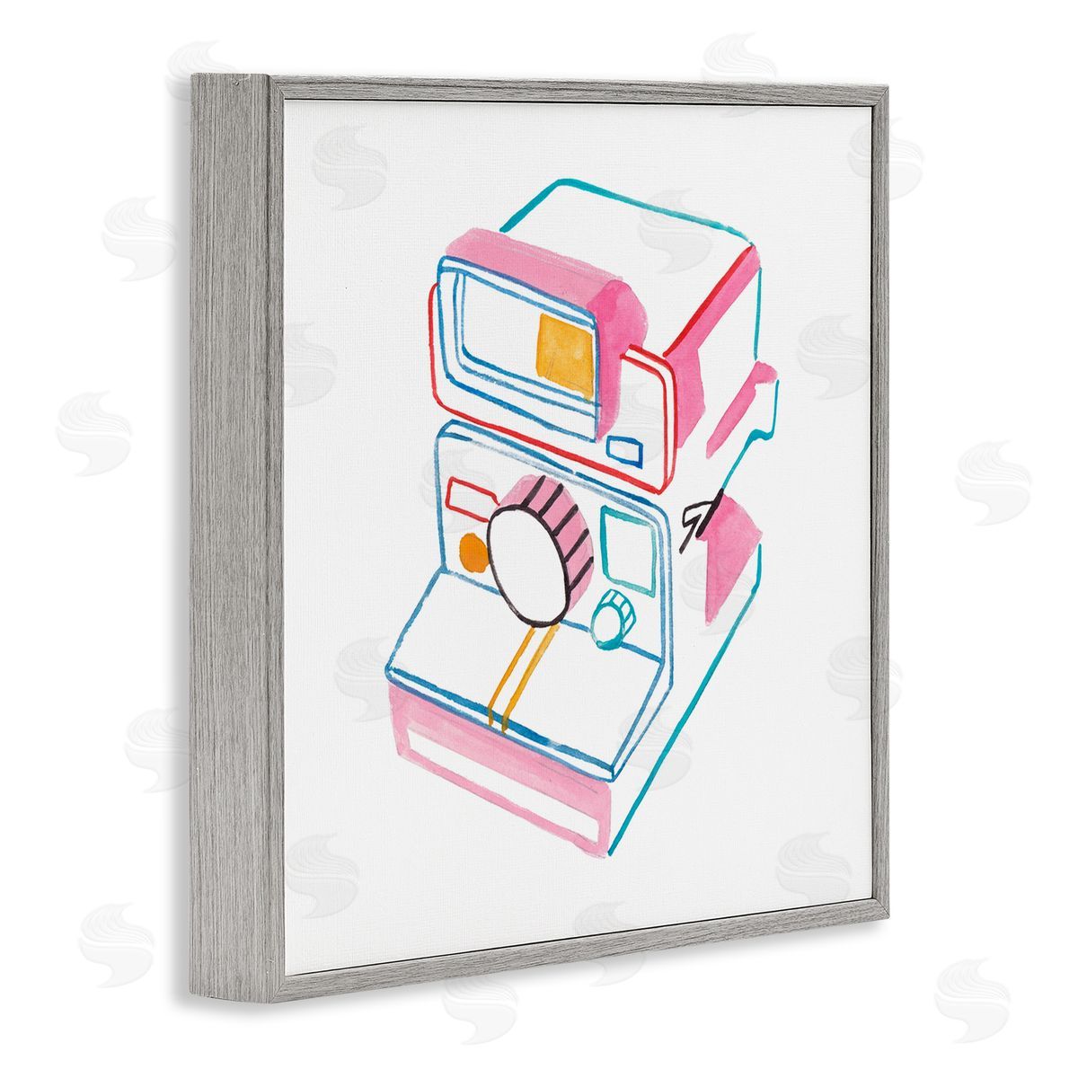 Pastel Film Camera Grey Frame Print Wall Art, Home Decor by Melissa Wang