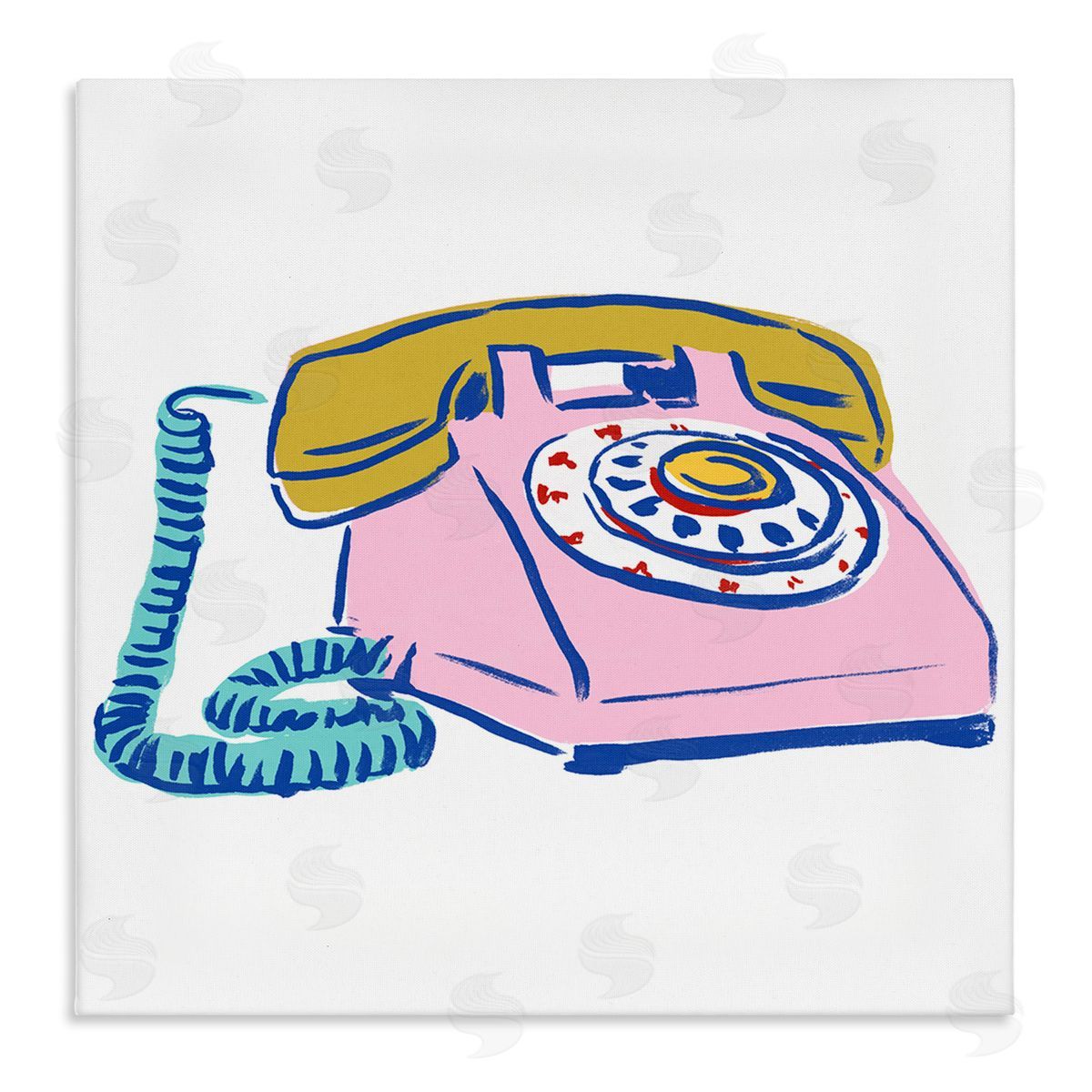 Retro Rotary Telephone Canvas Wall Art, Home Decor by June Erica Vess