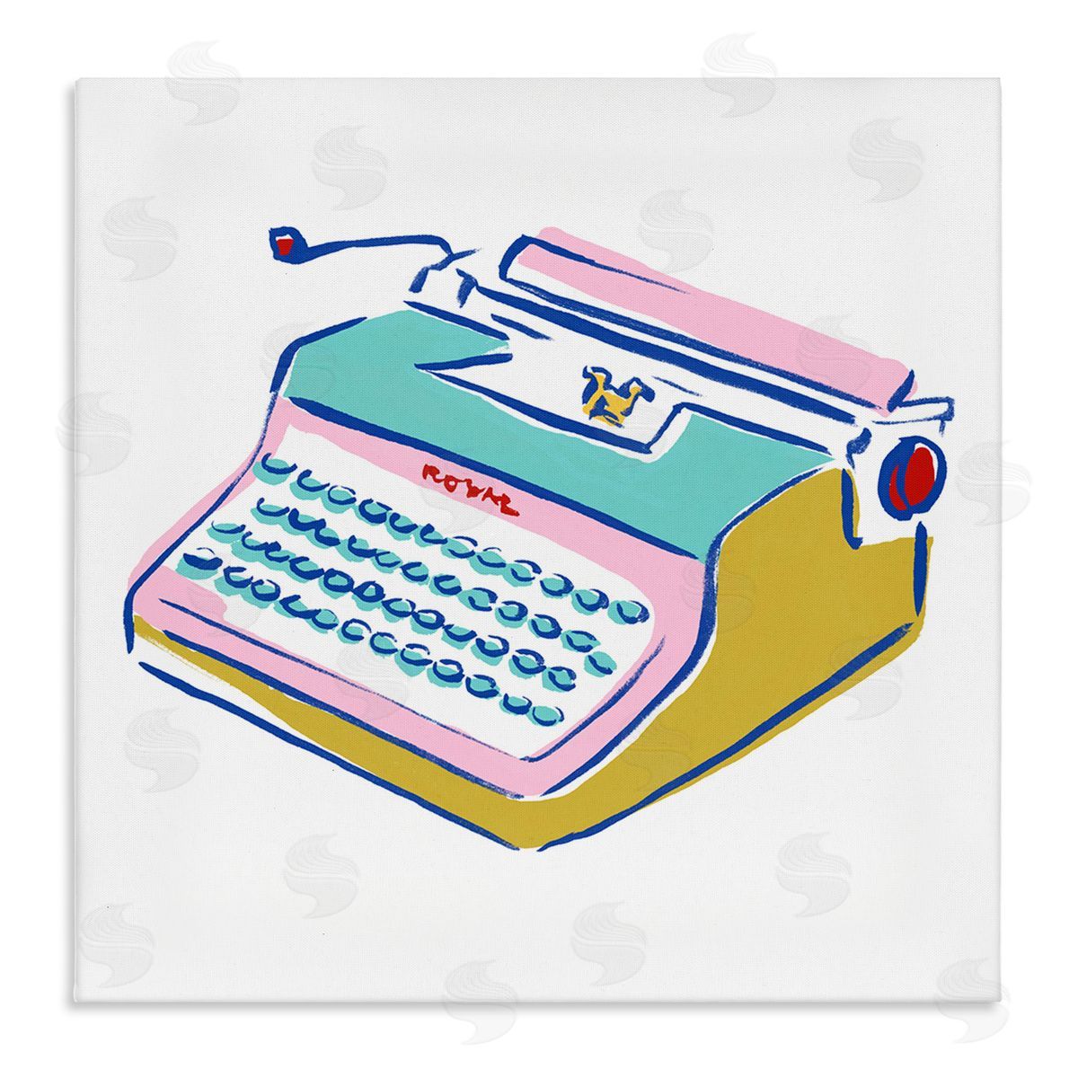 Simple Retro Typewriter Canvas Wall Art, Home Decor by June Erica Vess