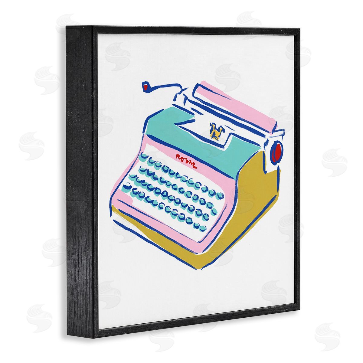 Simple Retro Typewriter Black Frame Print Wall Art, Home Decor by June Erica Vess