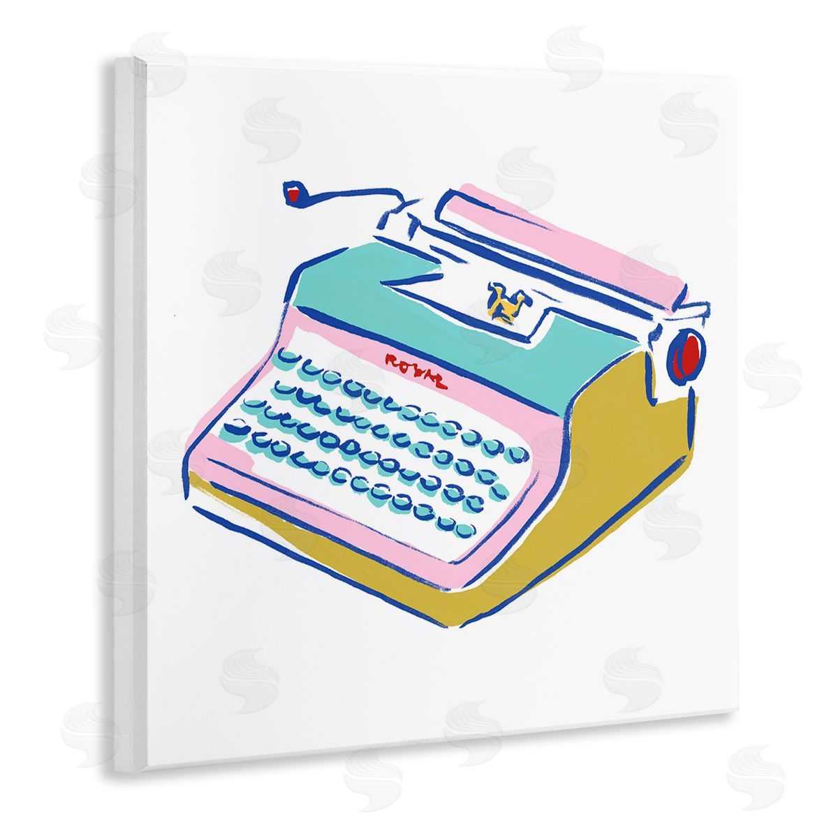 Simple Retro Typewriter Wood Plaque Wall Art, Home Decor by June Erica Vess