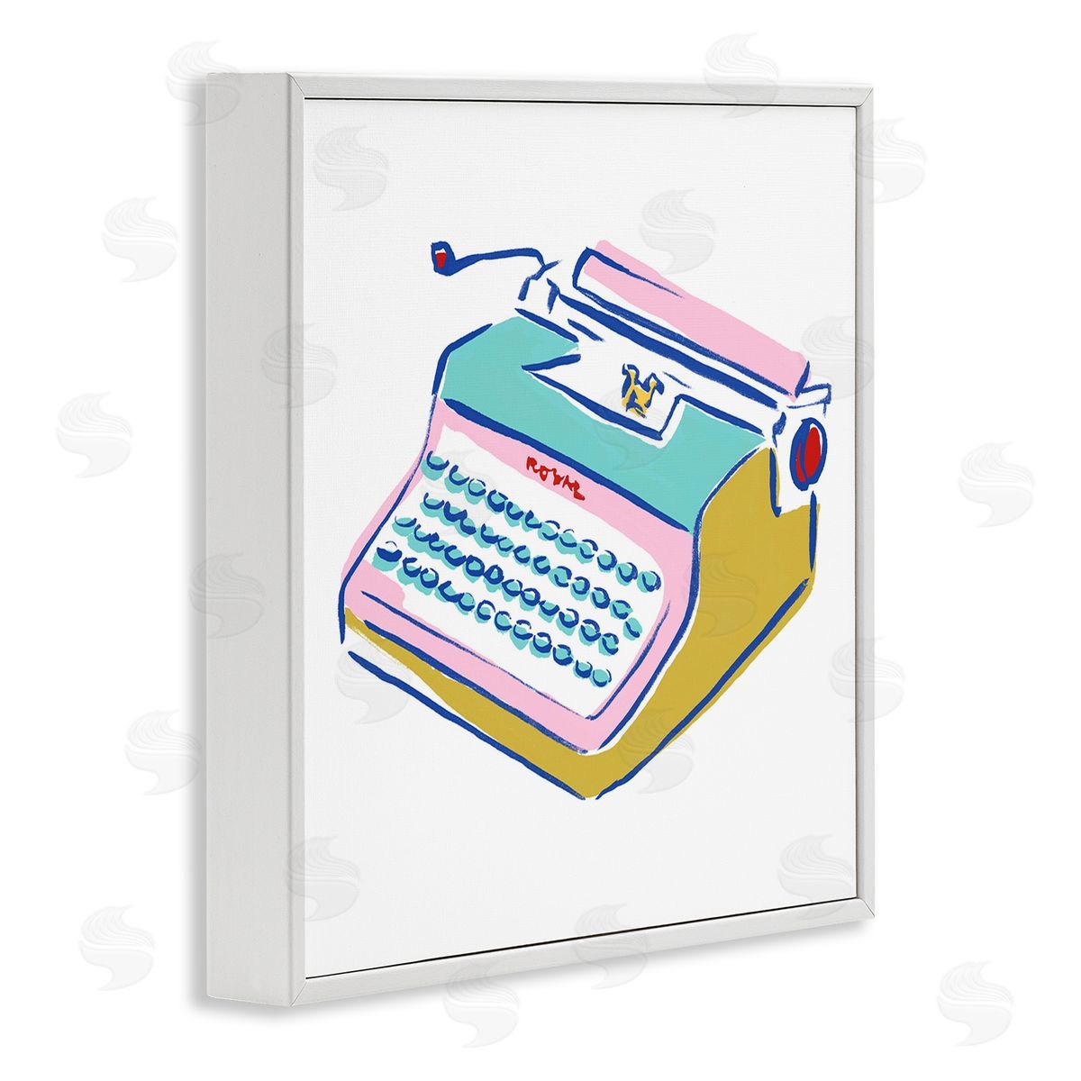 Simple Retro Typewriter White Frame Print Wall Art, Home Decor by June Erica Vess