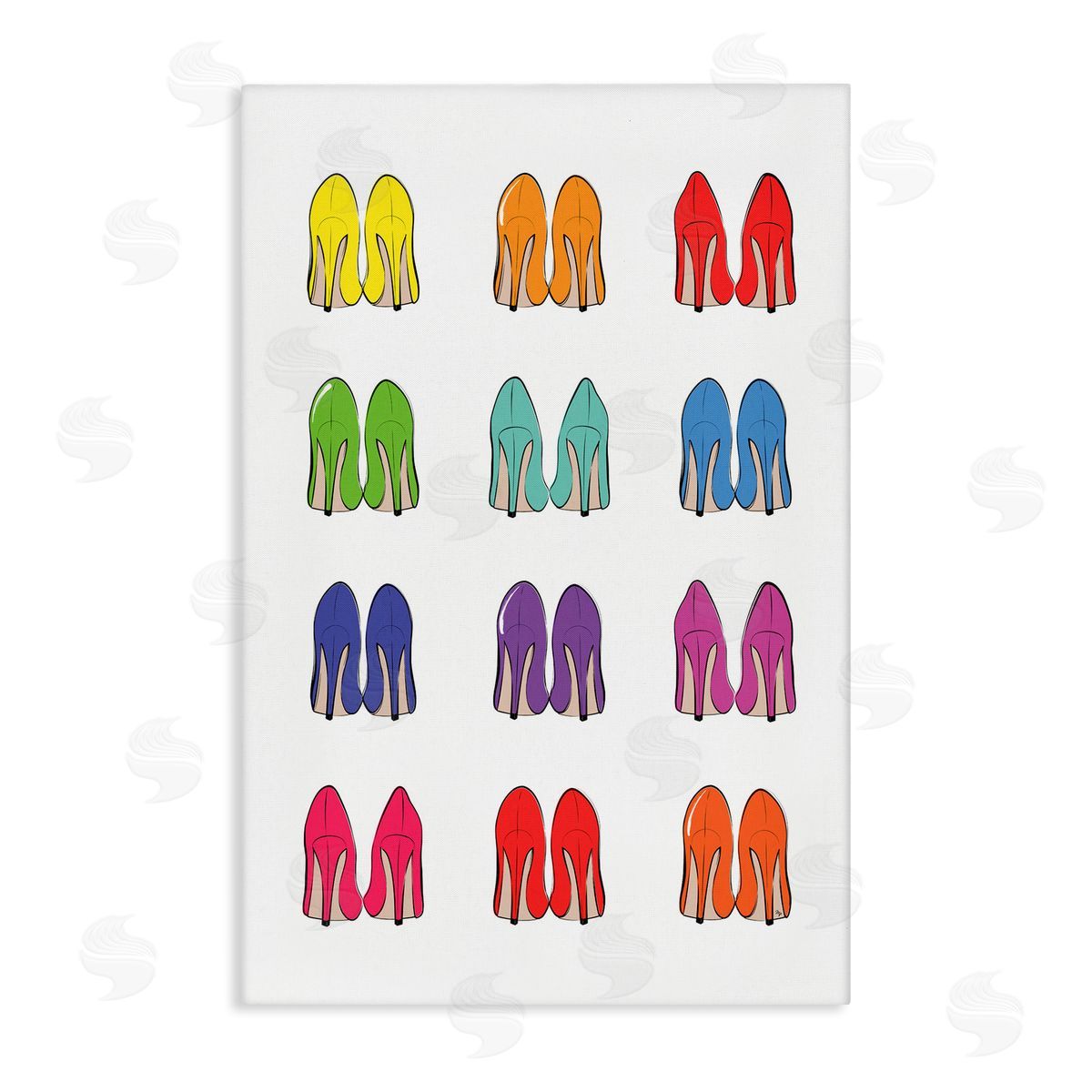 Rainbow High Heels Canvas Wall Art, Home Decor by Martina Pavlova
