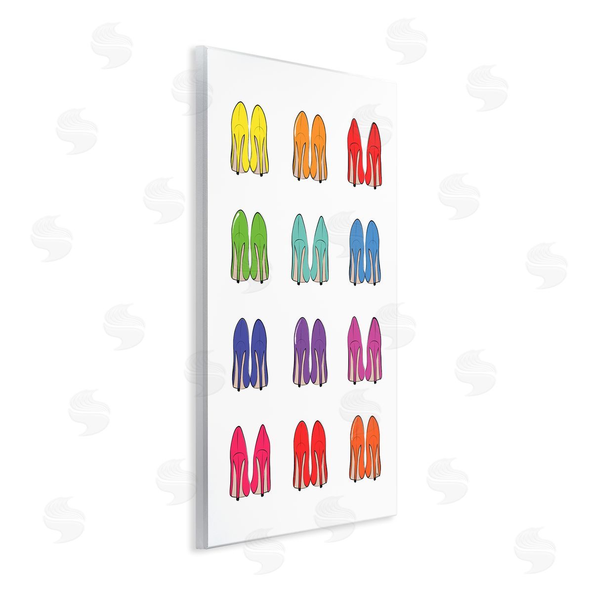 Rainbow High Heels Wood Plaque Wall Art, Home Decor by Martina Pavlova