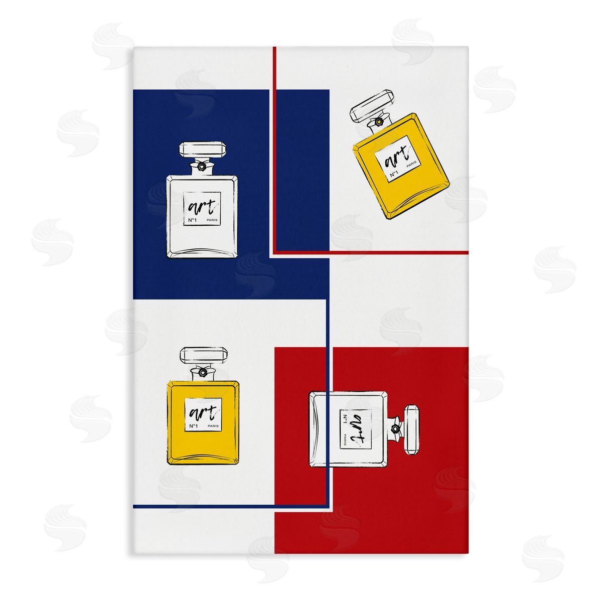 Classic Design with Perfumes Canvas Wall Art, Home Decor by Martina Pavlova