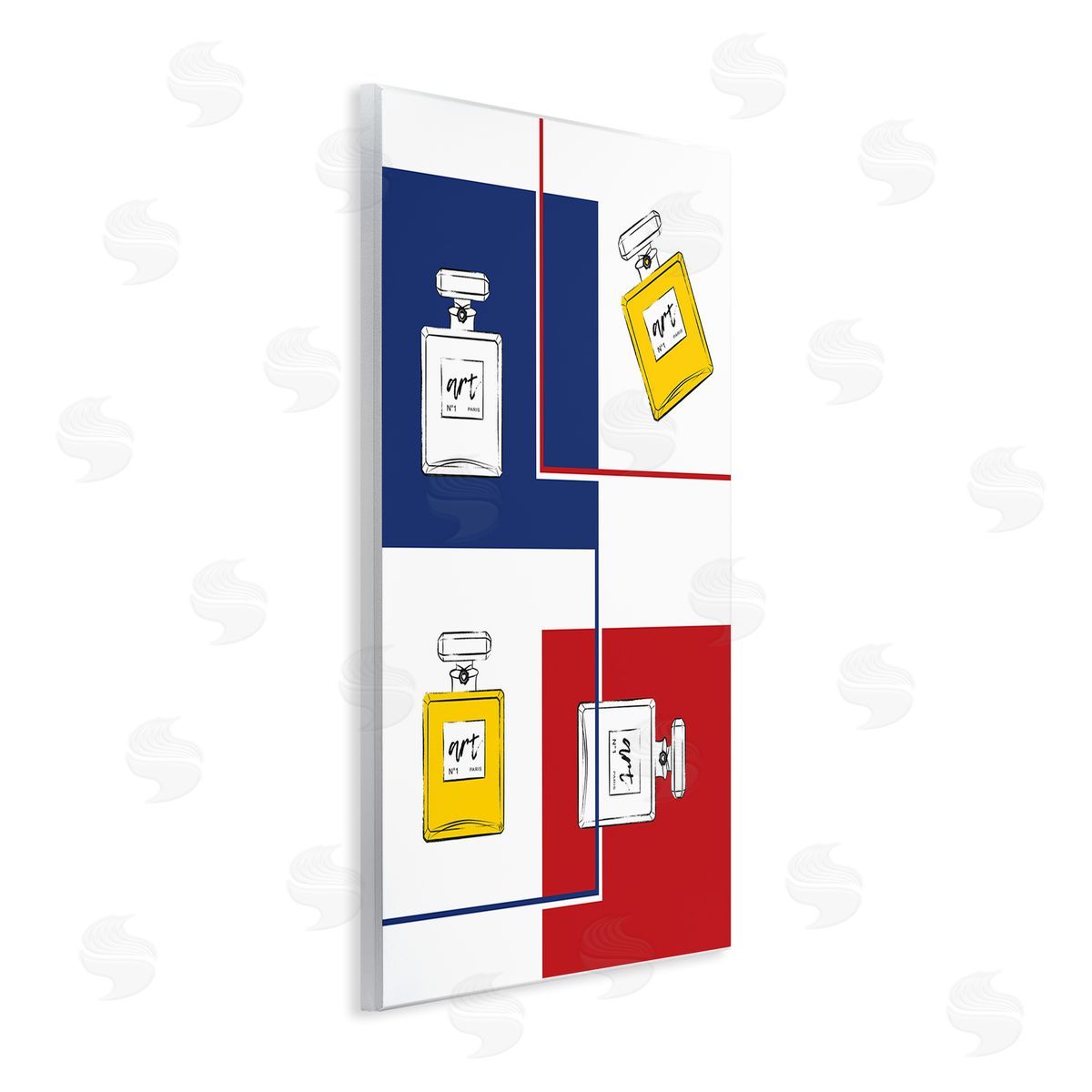 Classic Design with Perfumes Wood Plaque Wall Art, Home Decor by Martina Pavlova