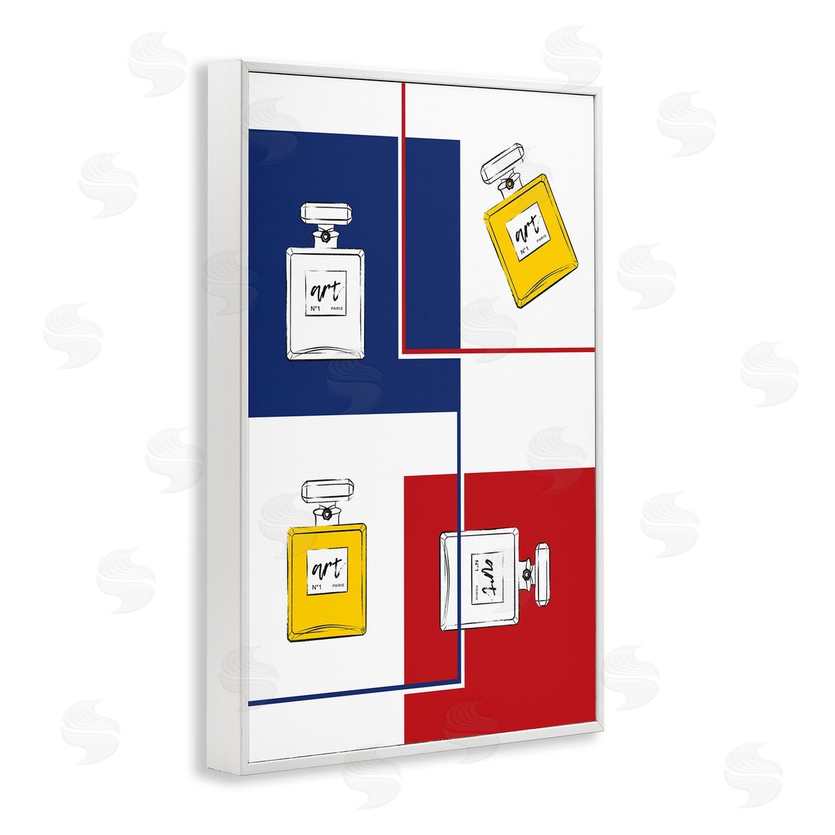 Classic Design with Perfumes White Frame Print Wall Art, Home Decor by Martina Pavlova