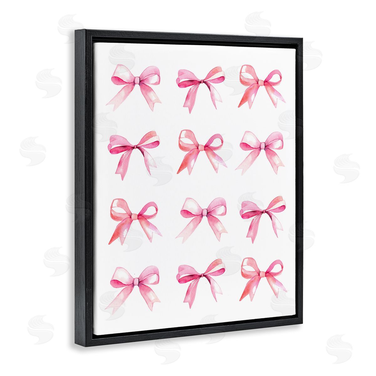 Pink Bows Rows Black Floating Frame Canvas Wall Art, Home Decor by Stupell Studio