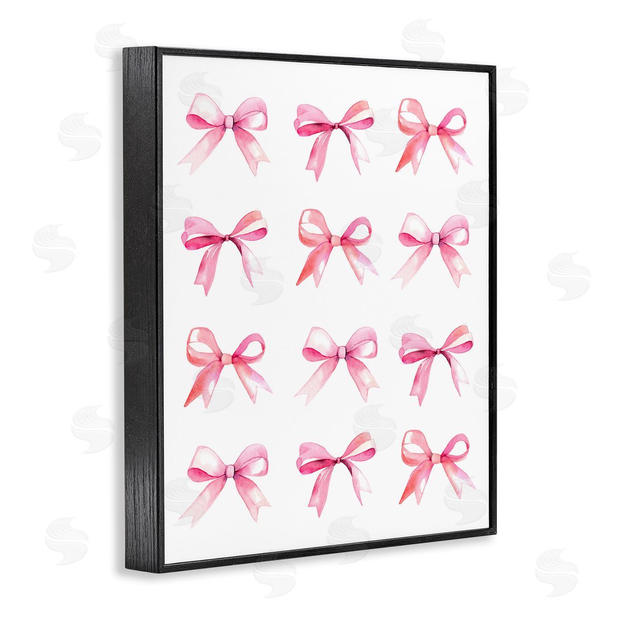 Pink Bows Rows Black Frame Print Wall Art, Home Decor by Stupell Studio