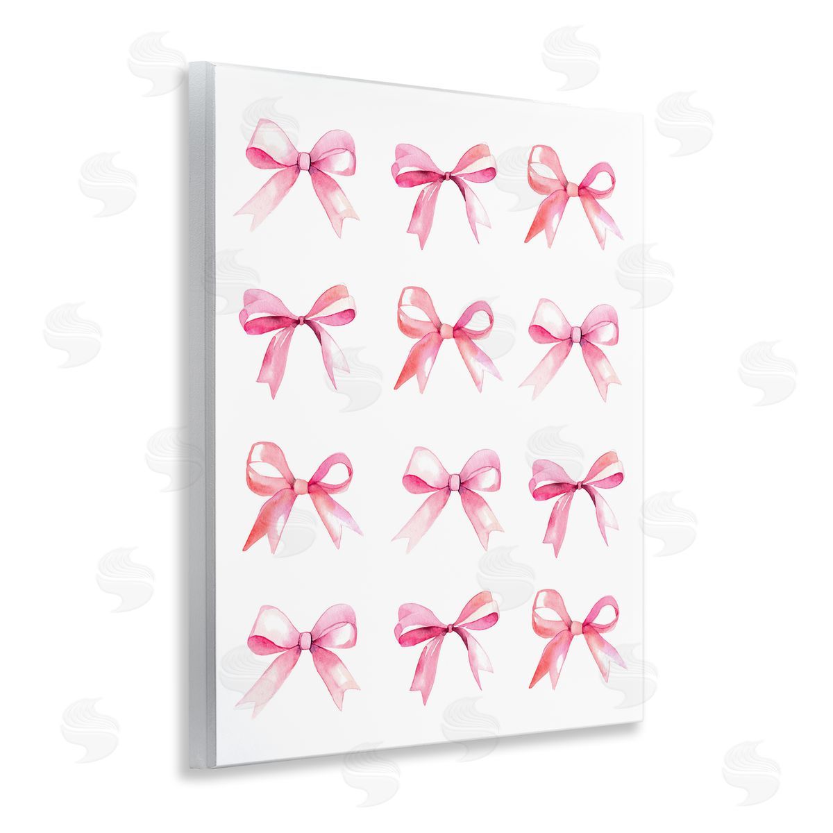 Pink Bows Rows Wood Plaque Wall Art, Home Decor by Stupell Studio