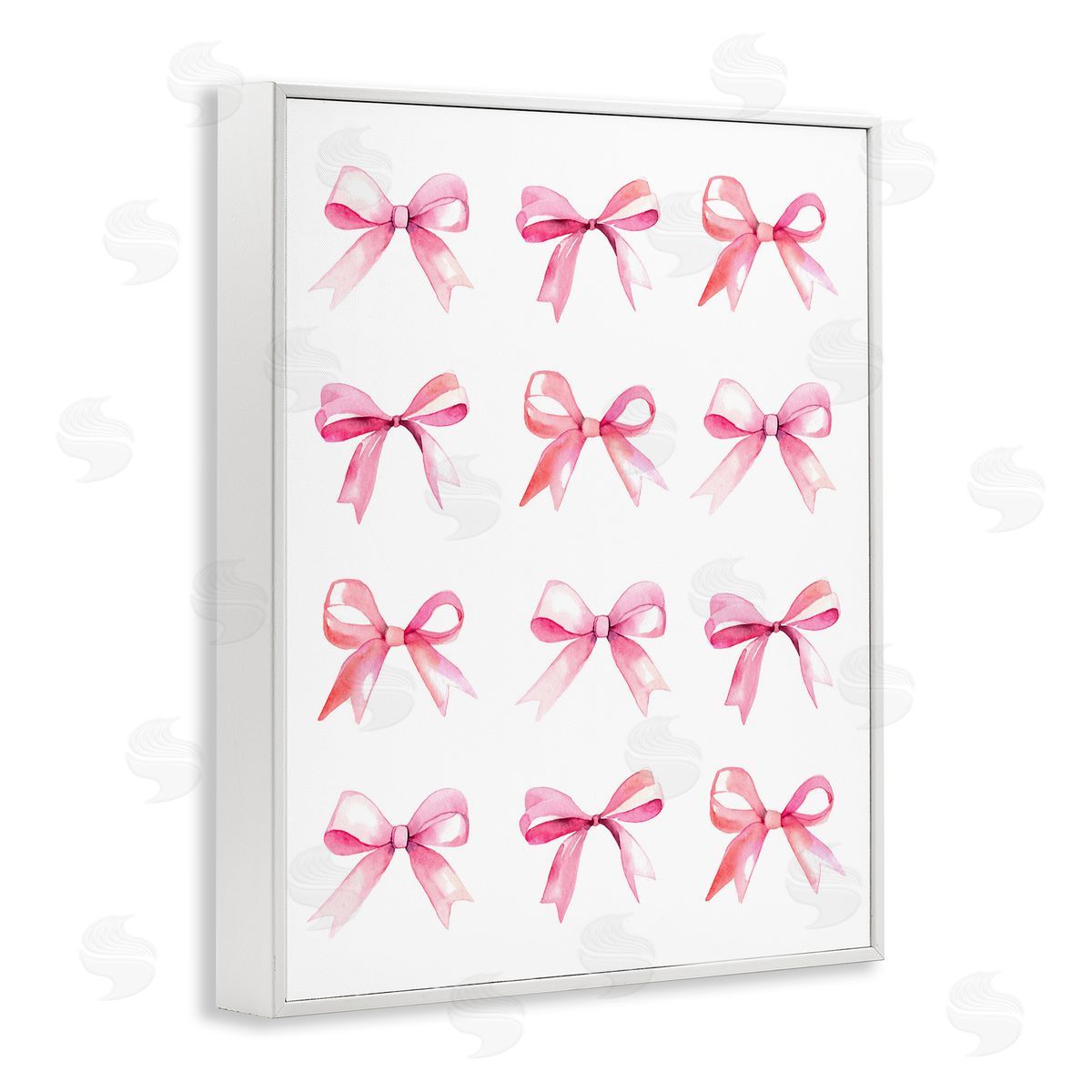 Pink Bows Rows White Frame Print Wall Art, Home Decor by Stupell Studio