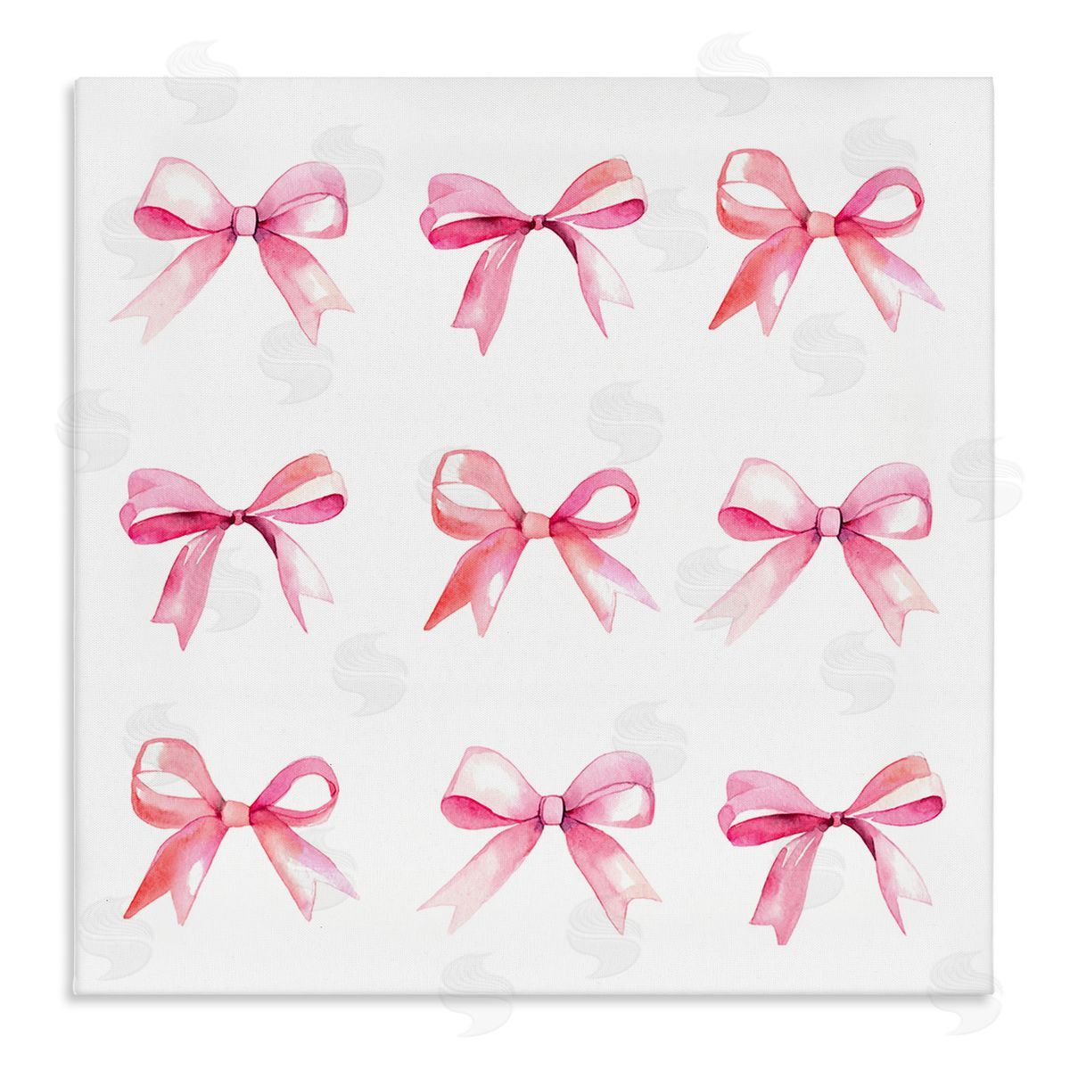 Pink Bow Pattern Canvas Wall Art, Home Decor by Stupell Studio