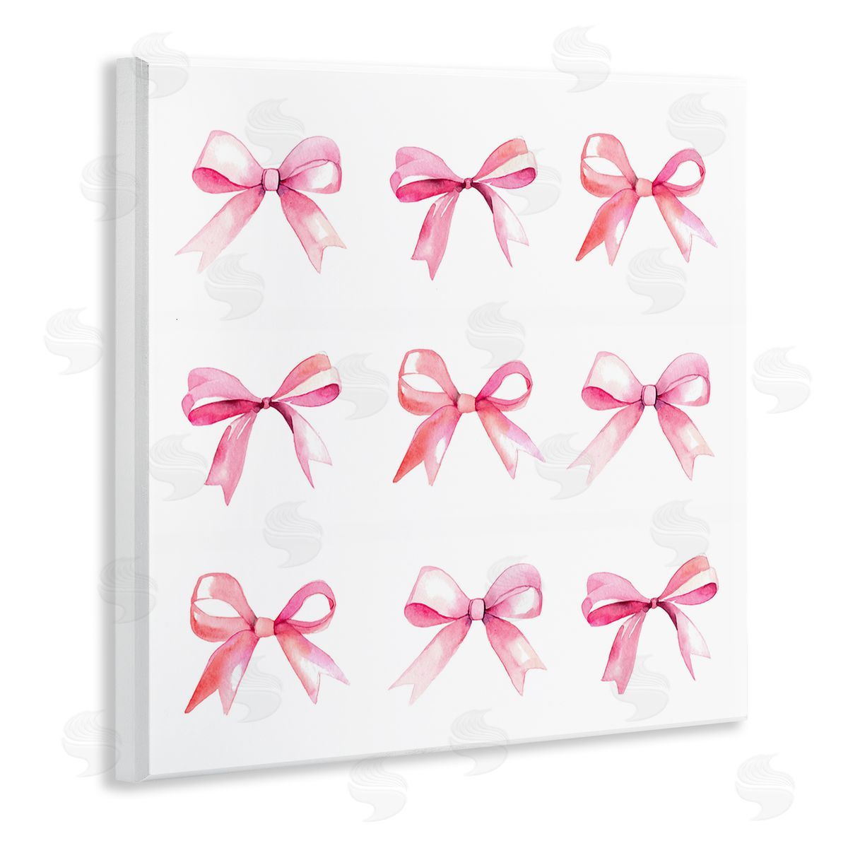 Pink Bow Pattern Wood Plaque Wall Art, Home Decor by Stupell Studio