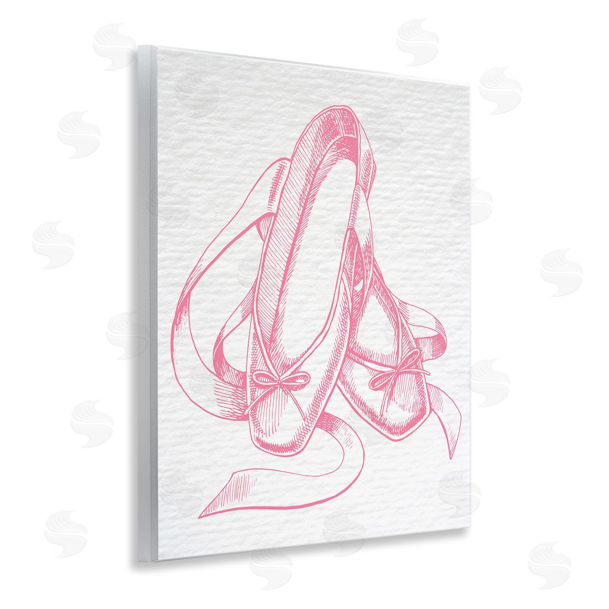 Pink Ballet Slippers Wood Plaque Wall Art, Home Decor by Stupell Studio