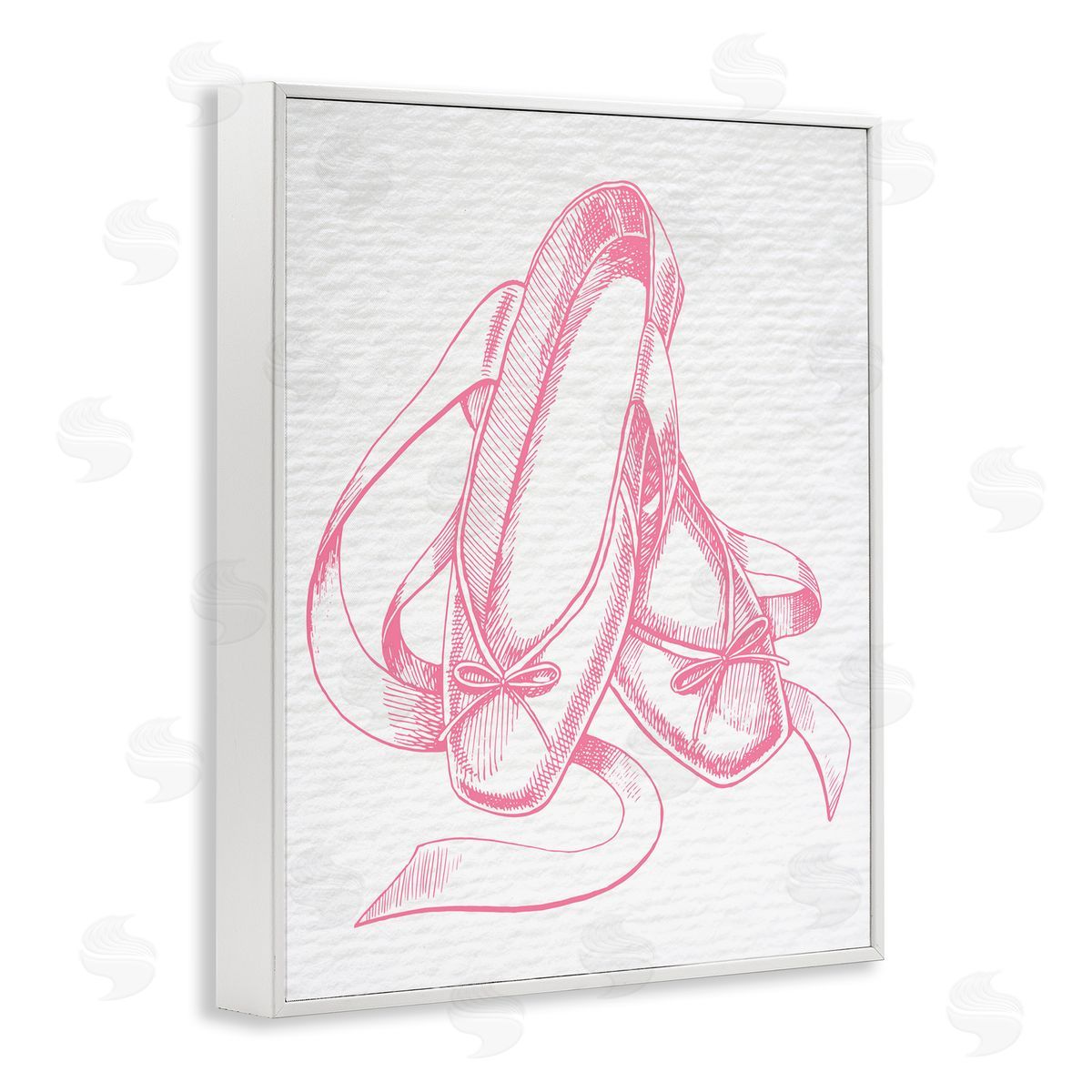 Pink Ballet Slippers White Frame Print Wall Art, Home Decor by Stupell Studio