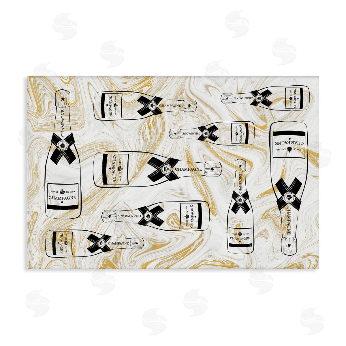 Martina Pavlova Gold Streaked Champagne Canvas Wall Art Print