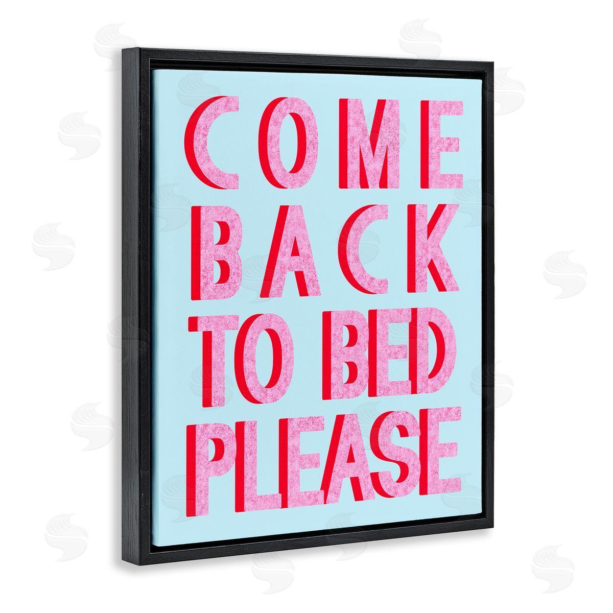 Come Back To Bed Black Floating Frame Canvas Wall Art, Home Decor by Stupell Studio