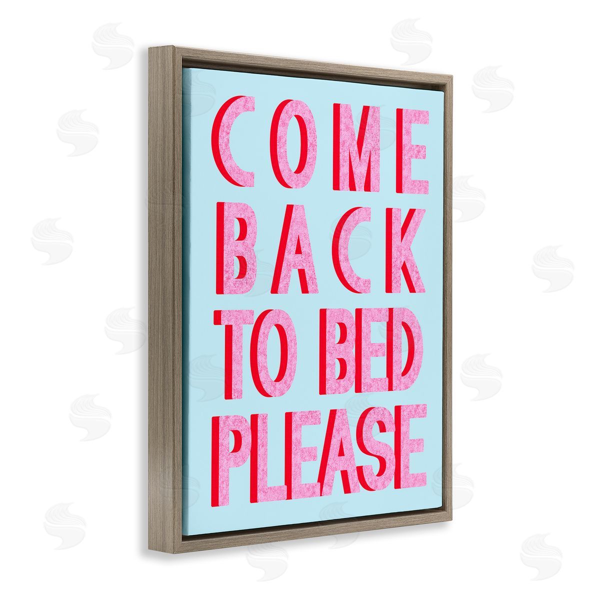 Come Back To Bed Brown Floating Frame Canvas Wall Art, Home Decor by Stupell Studio