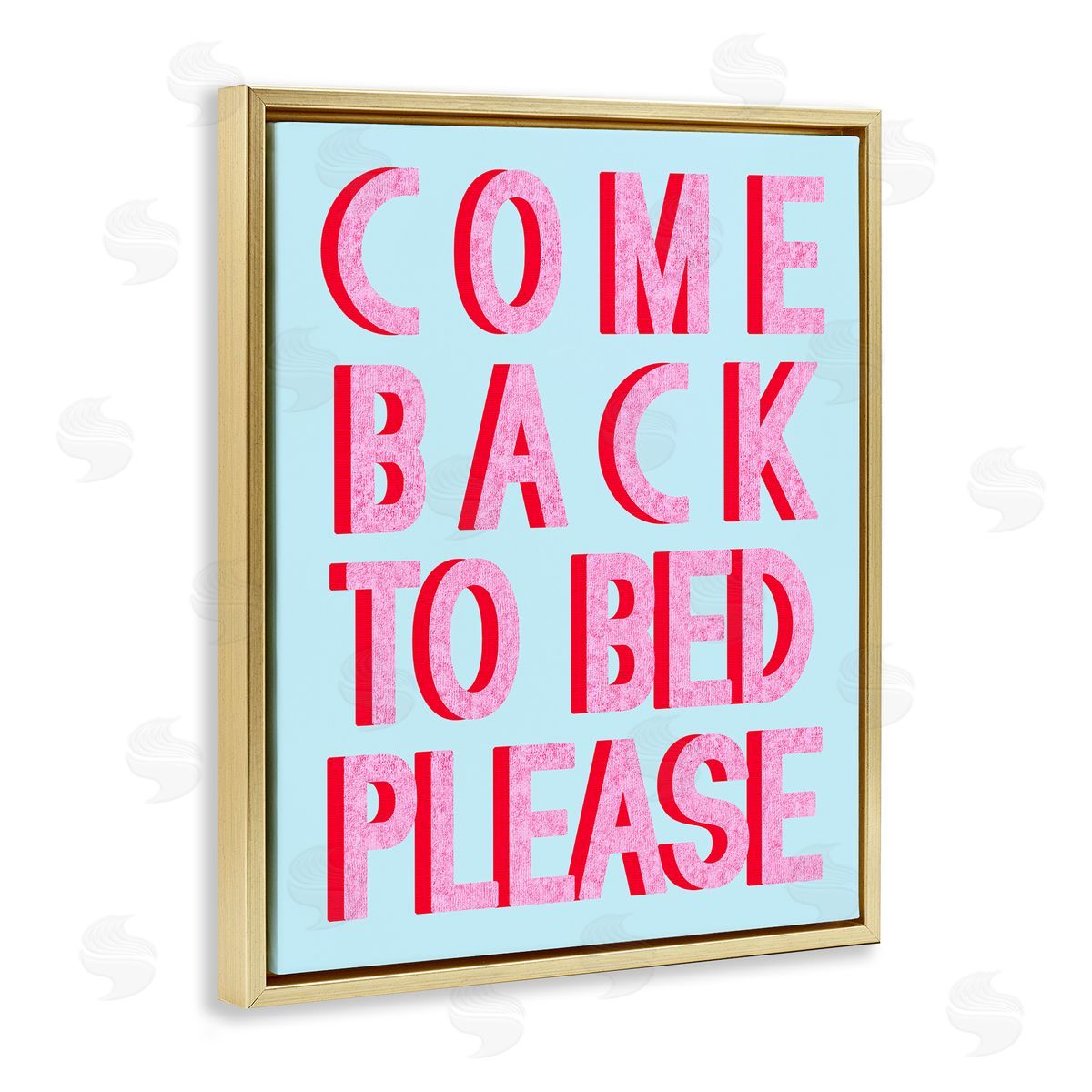 Come Back To Bed Gold Floating Frame Canvas Wall Art, Home Decor by Stupell Studio