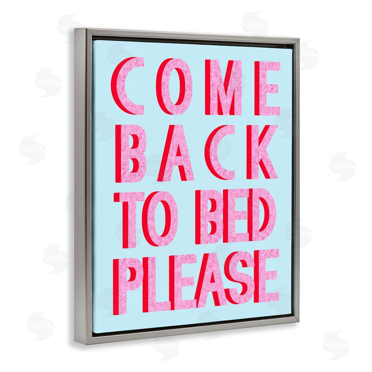 Come Back To Bed Grey Floating Frame Canvas Wall Art, Home Decor by Stupell Studio