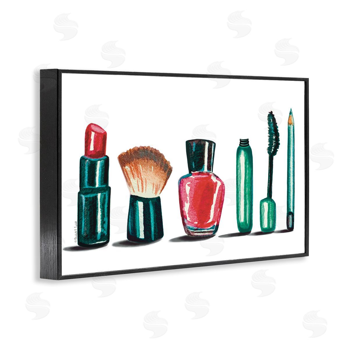 Elizabeth Tyndall Makeup Tools & Brushes Black Framed Giclee Wall Art Print