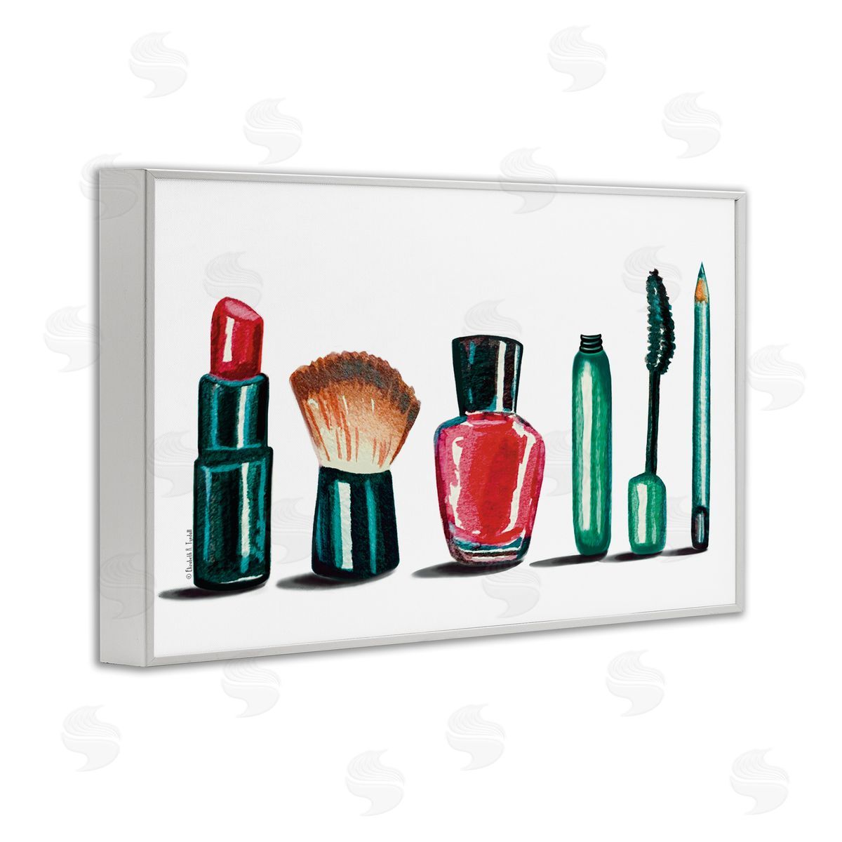 Elizabeth Tyndall Makeup Tools & Brushes White Framed Giclee Wall Art Print