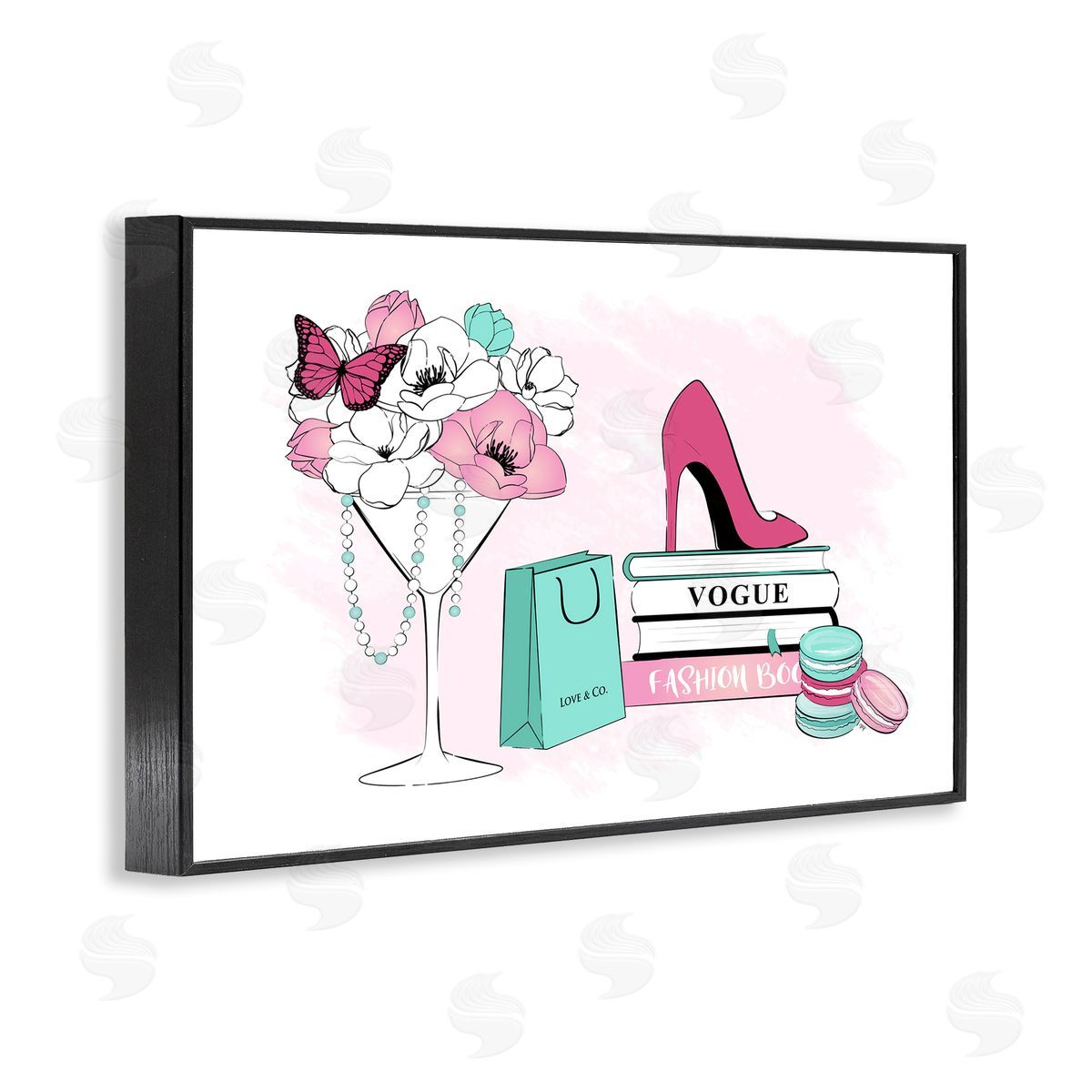Martina Pavlova Fashion Books Scene Black Framed Giclee Wall Art Print