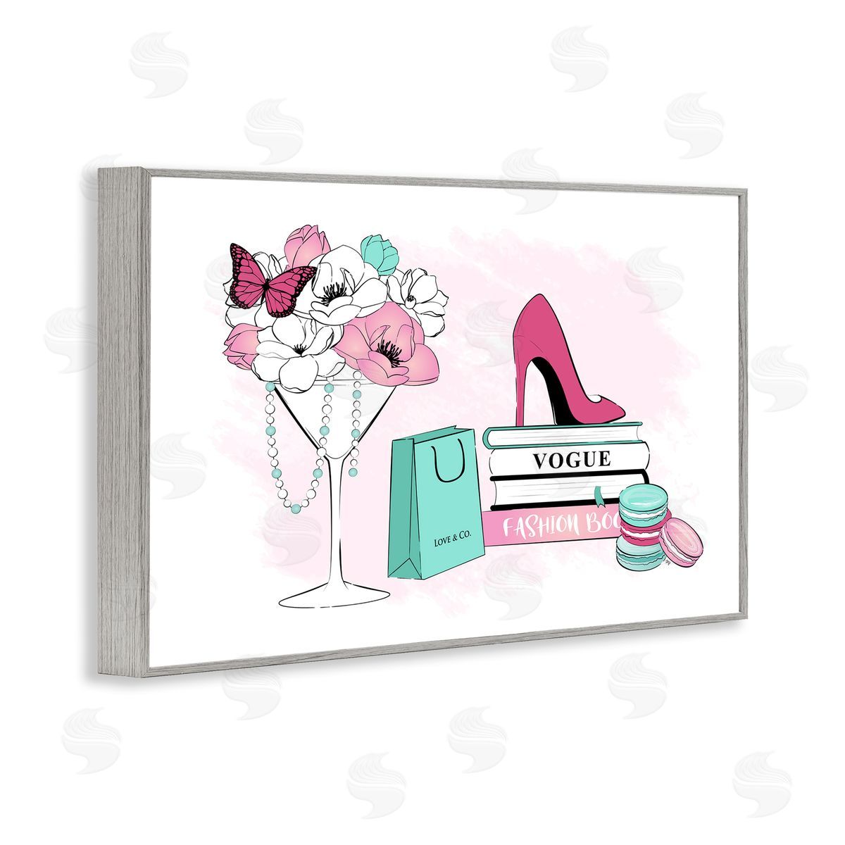 Martina Pavlova Fashion Books Scene Gray Framed Giclee Wall Art Print
