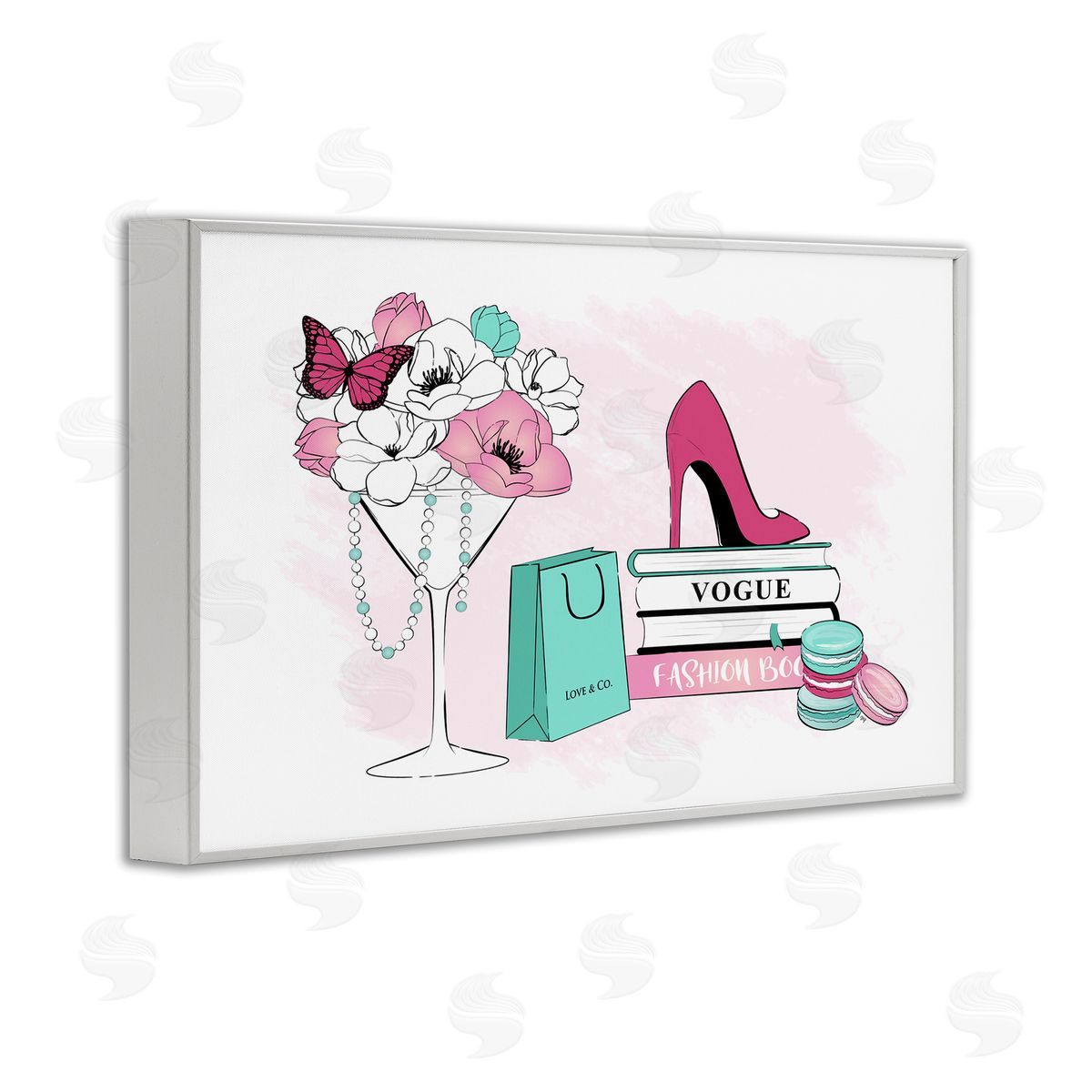 Martina Pavlova Fashion Books Scene White Framed Giclee Wall Art Print