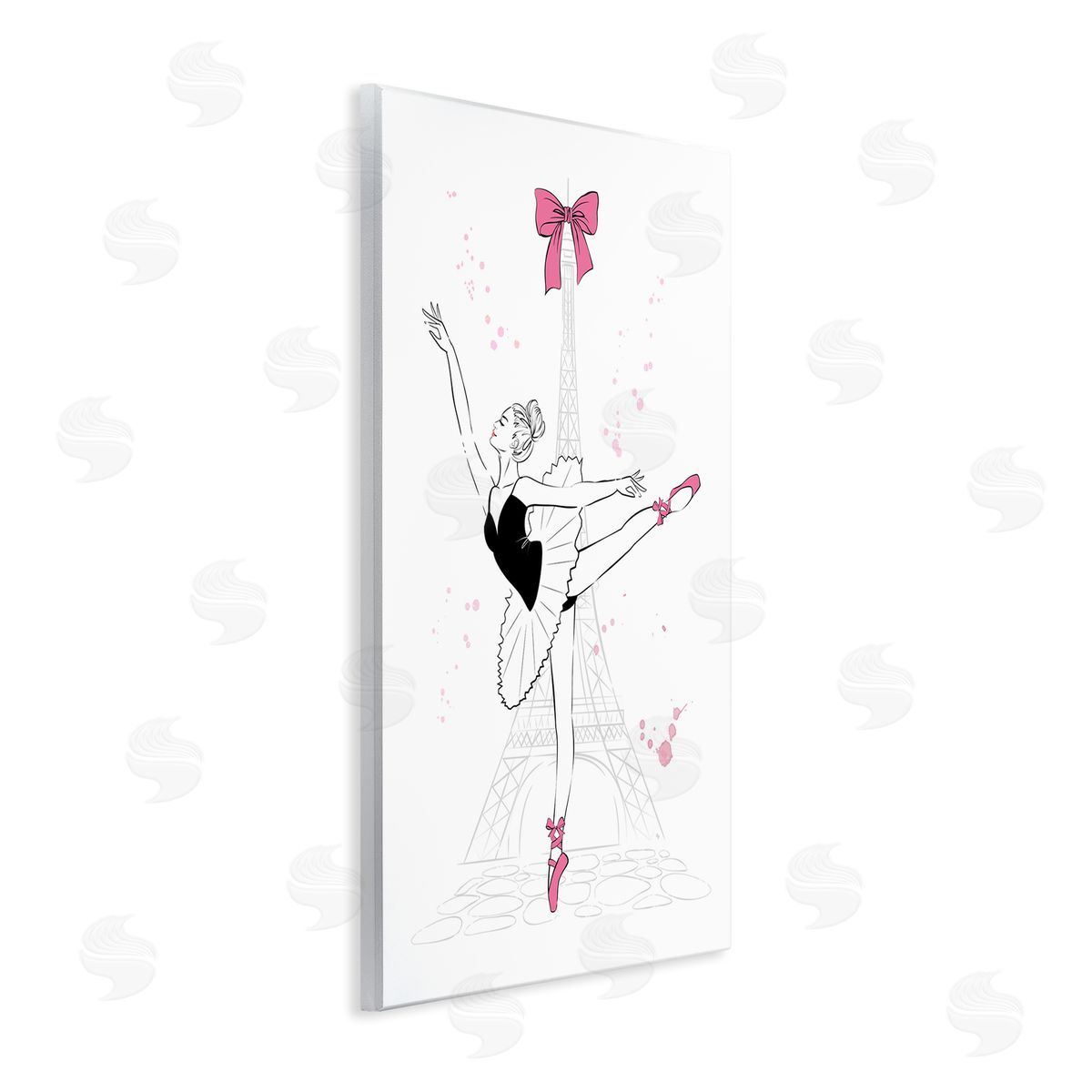 Ballerina and Eiffel Tower Wood Plaque Wall Art, Home Decor by Martina Pavlova