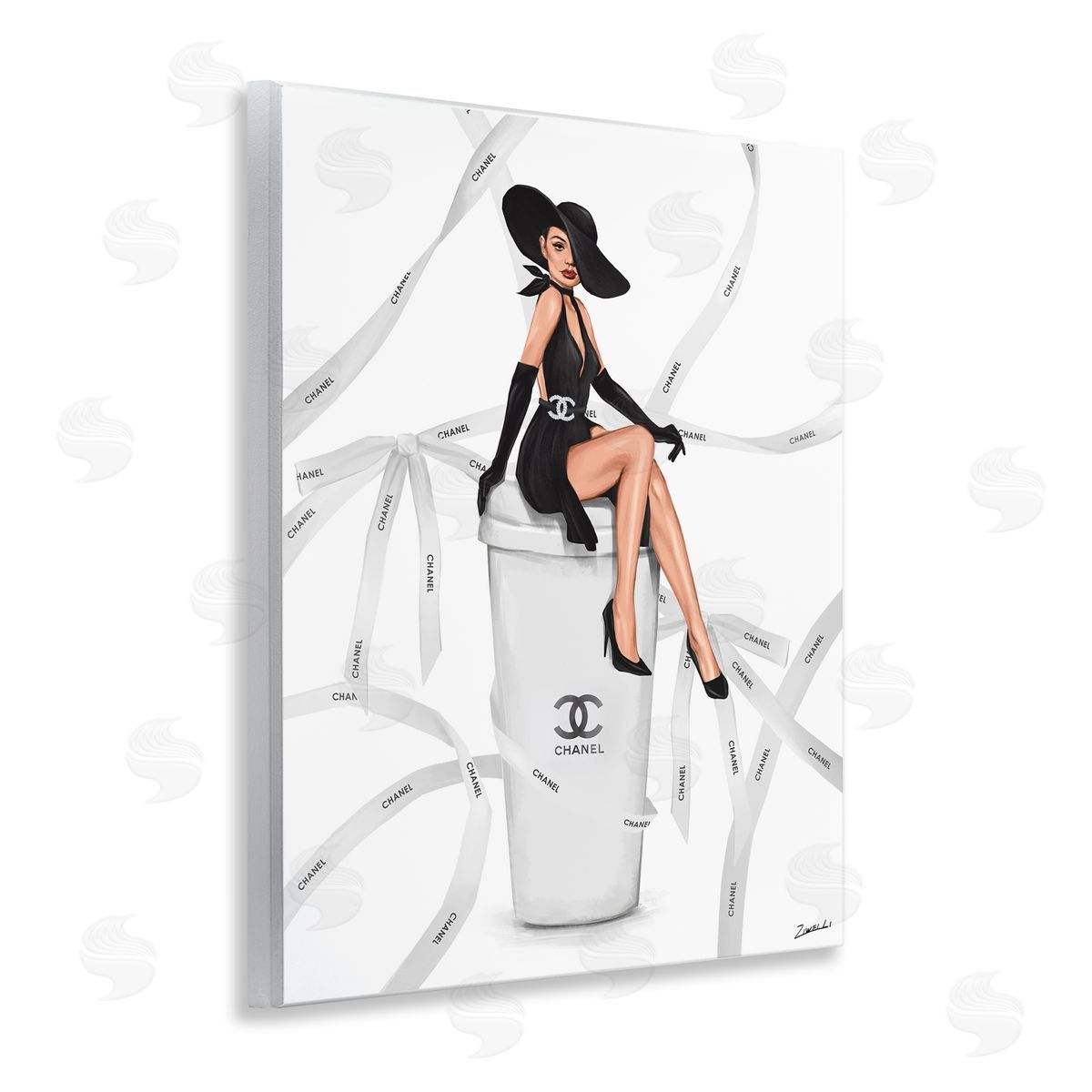 Luxury Fashion Woman Wood Plaque Wall Art, Home Decor by Ziwei Li